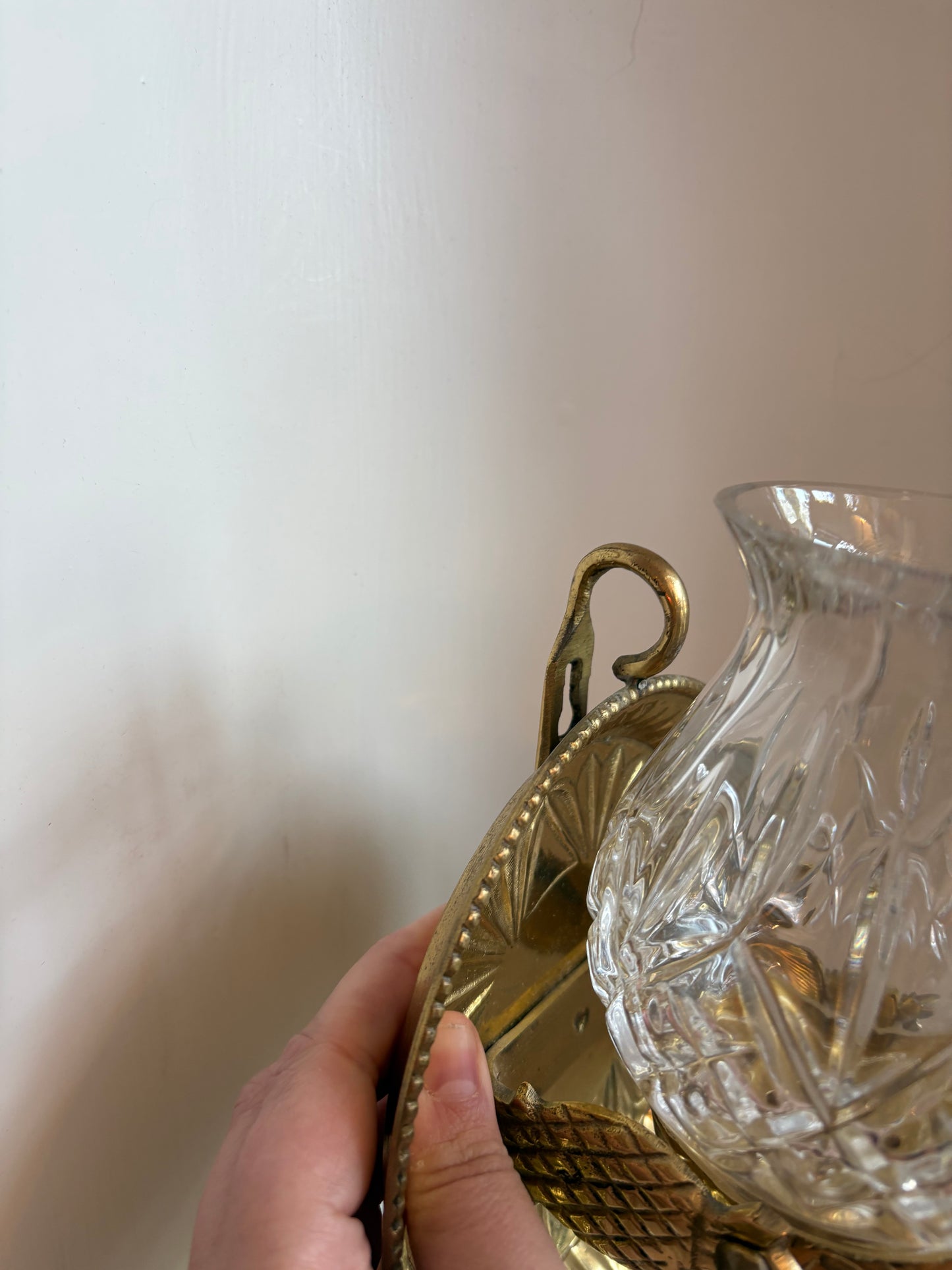 Rotating Sconce to Candlestick (Brass & Crystal)