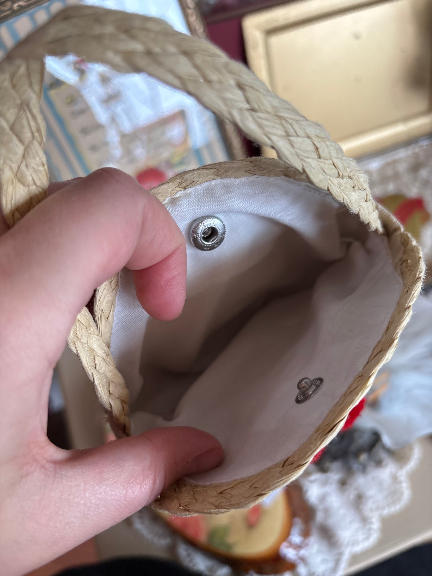 Little Woven Cherry Purse