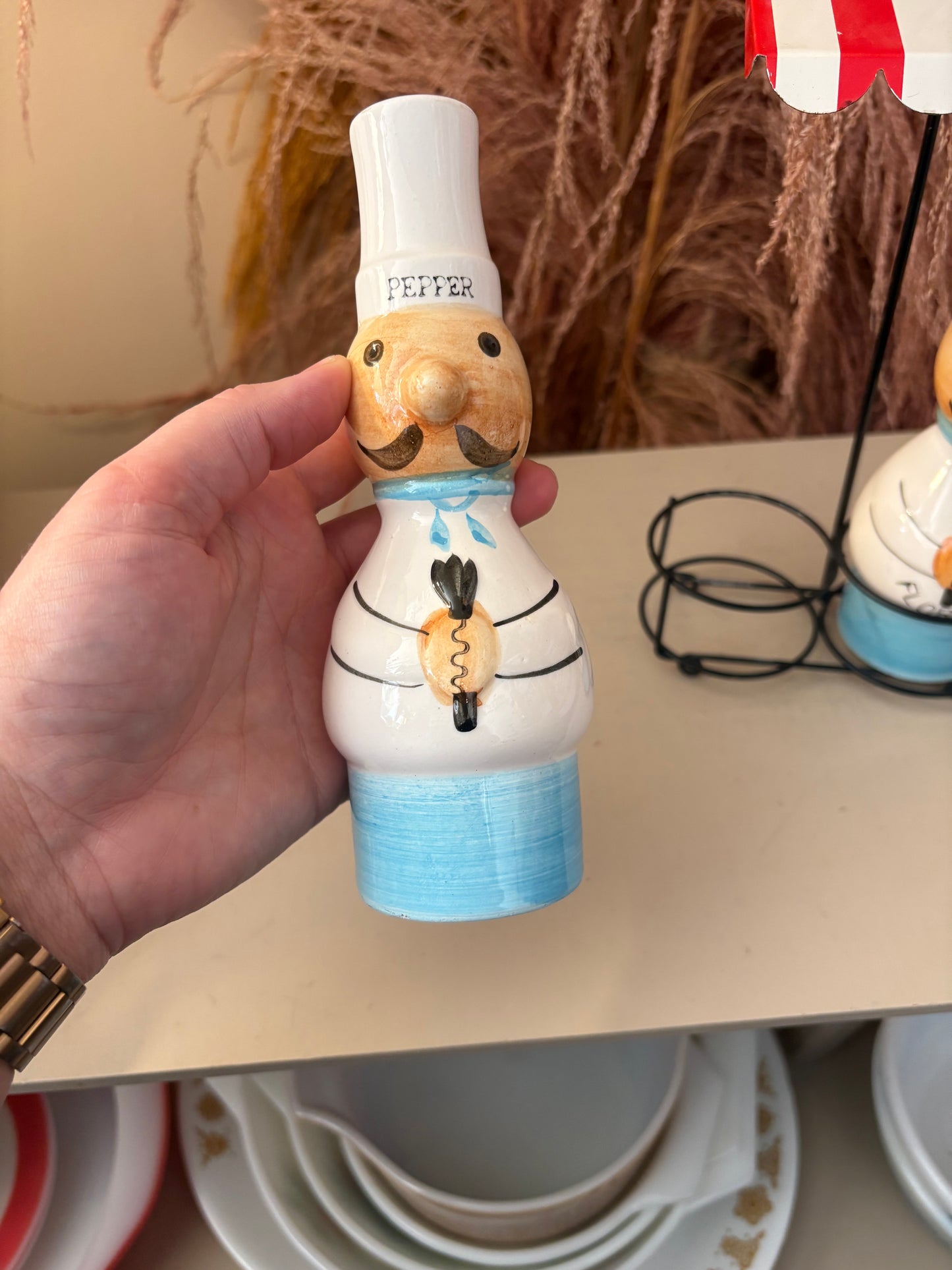 Florida Salt & Pepper Shaker set with stand - marked Japan