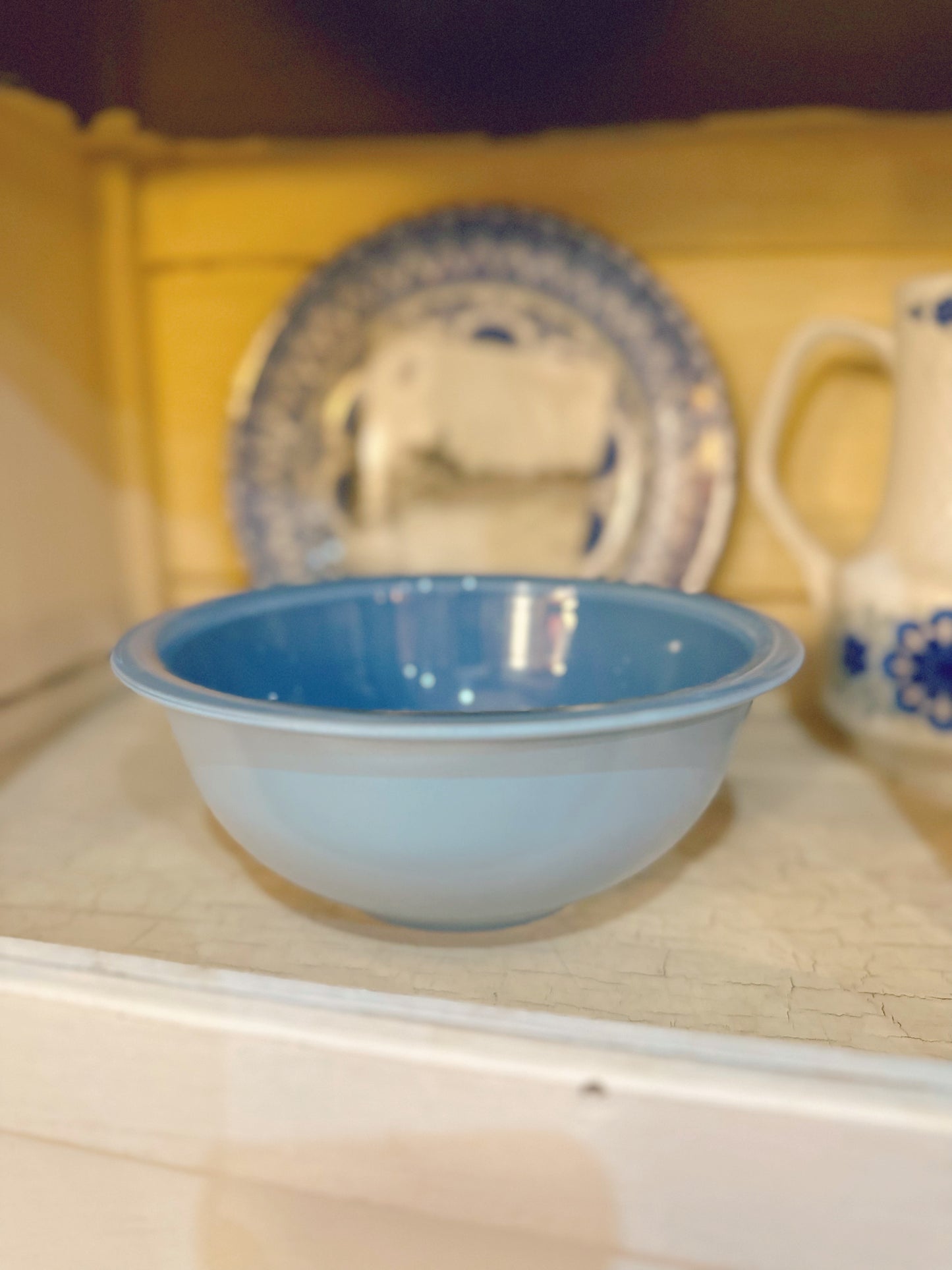 Medium blue Pyrex mixing bowl