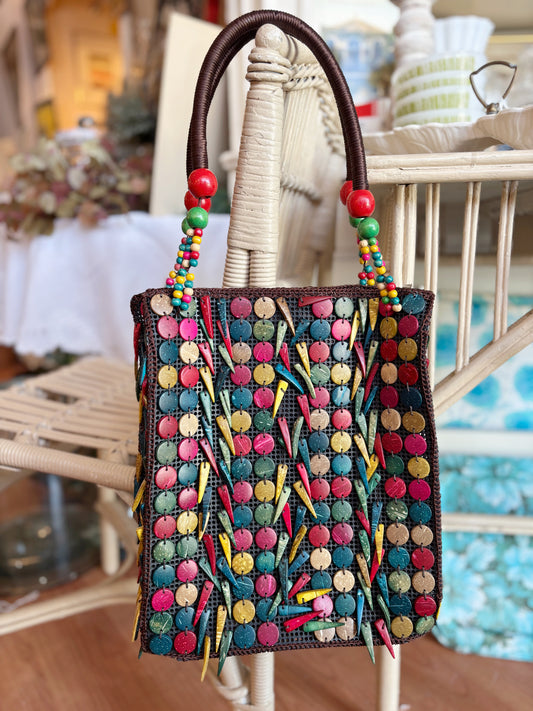 Multi Coloured Beaded Bag