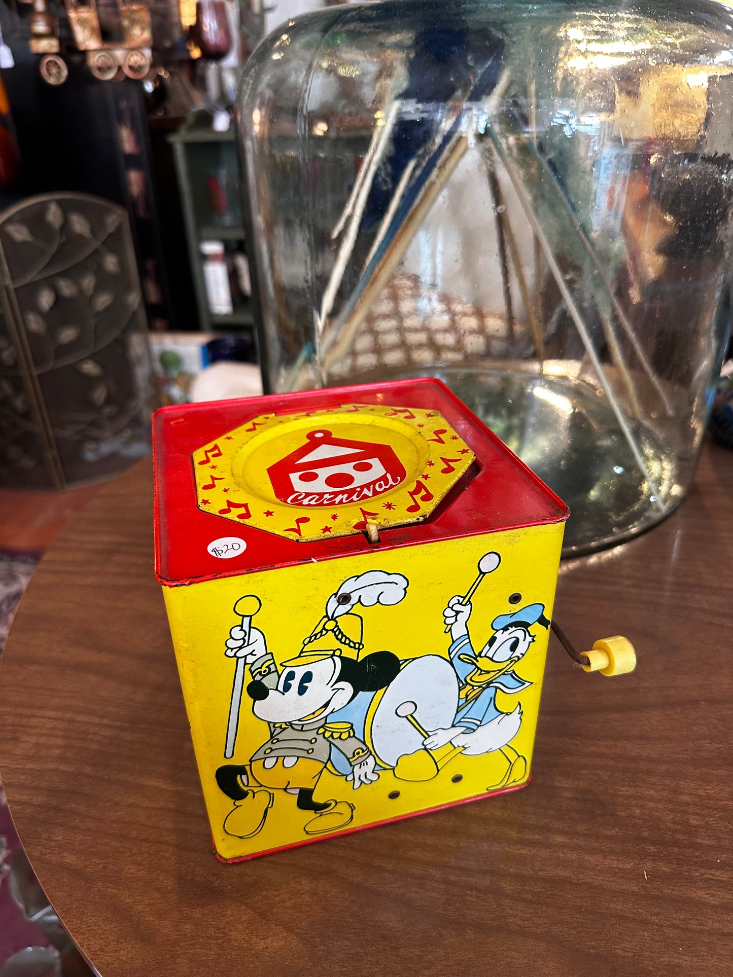 1950s Carnival Disney Mickey Mouse Jack In the Box (not working but can be opened and closed)