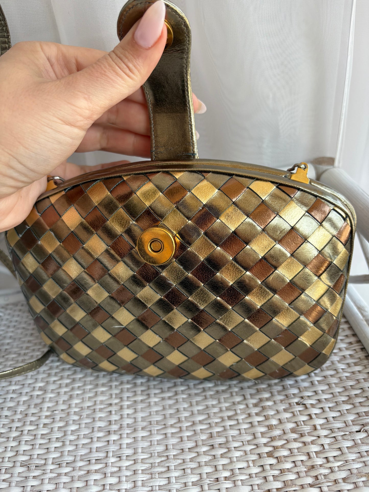 Metallic evening bag