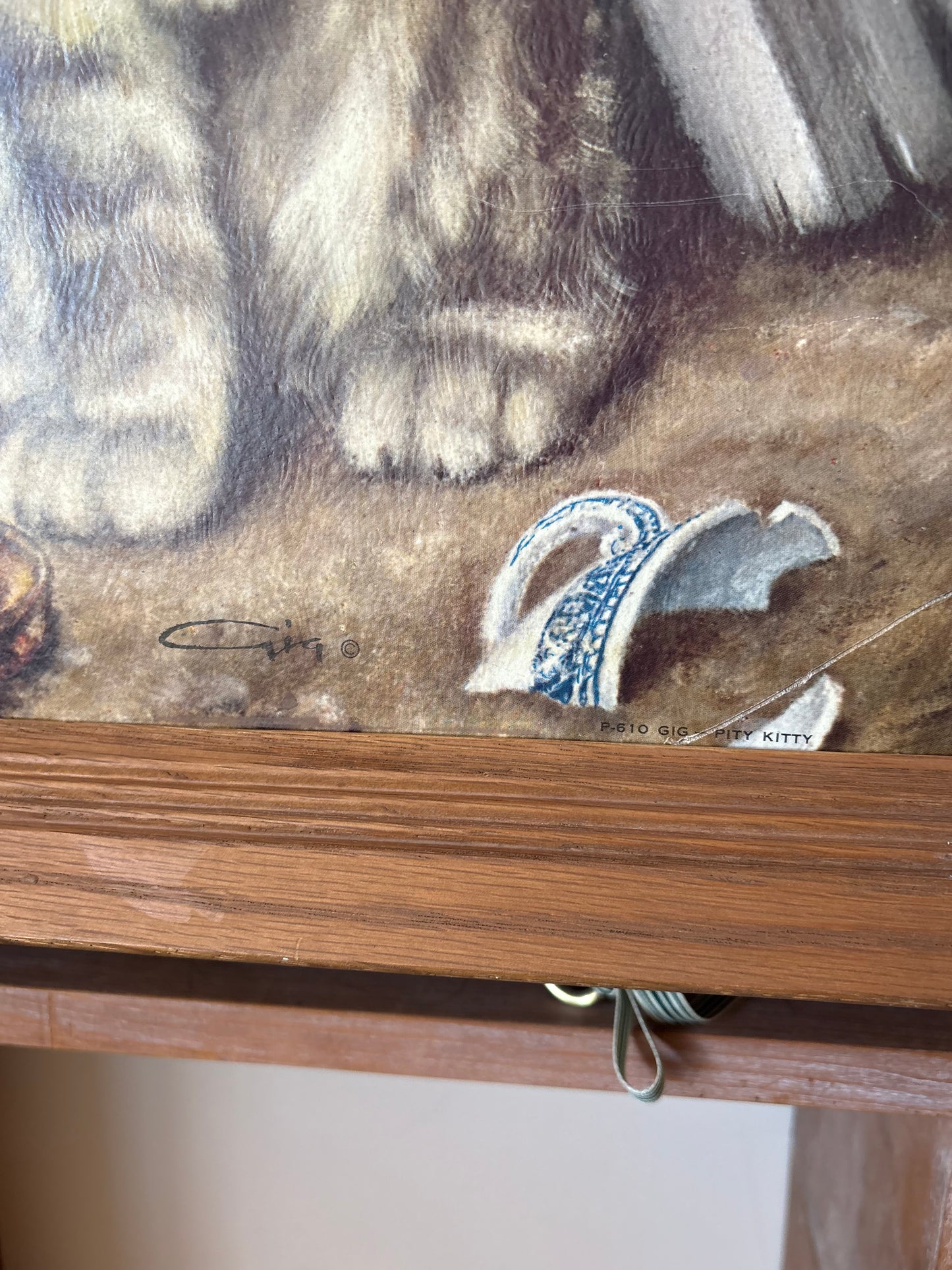 Big Eyes framed cat poster board