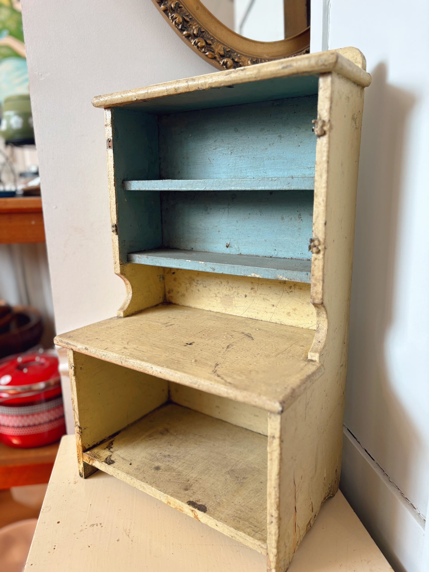 Antique Doll Kitchen Cupboard 19.5 inches tall