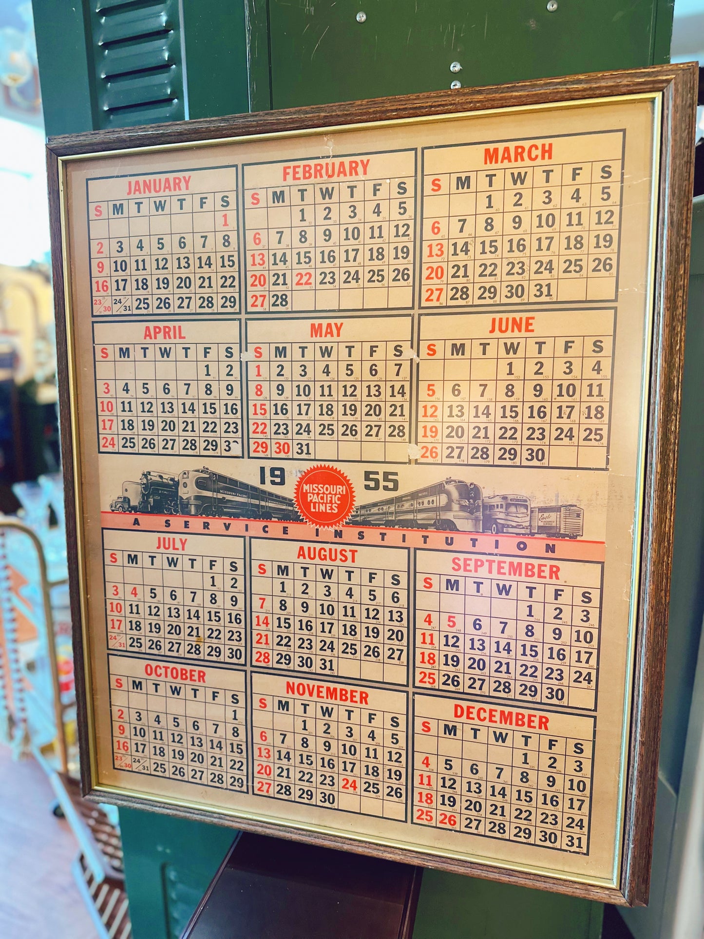 Framed Missouri Pacific Lines Calendar Print