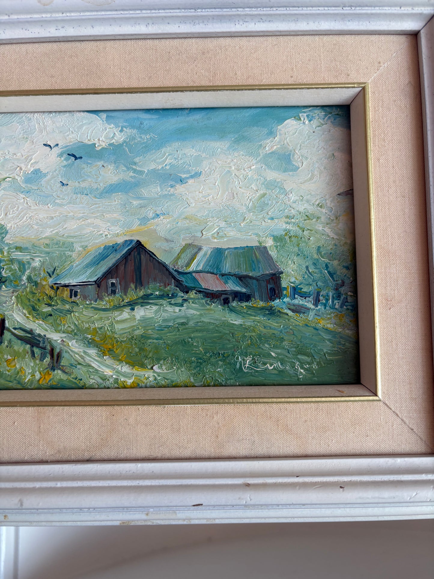 Set of framed & signed oil  paintings