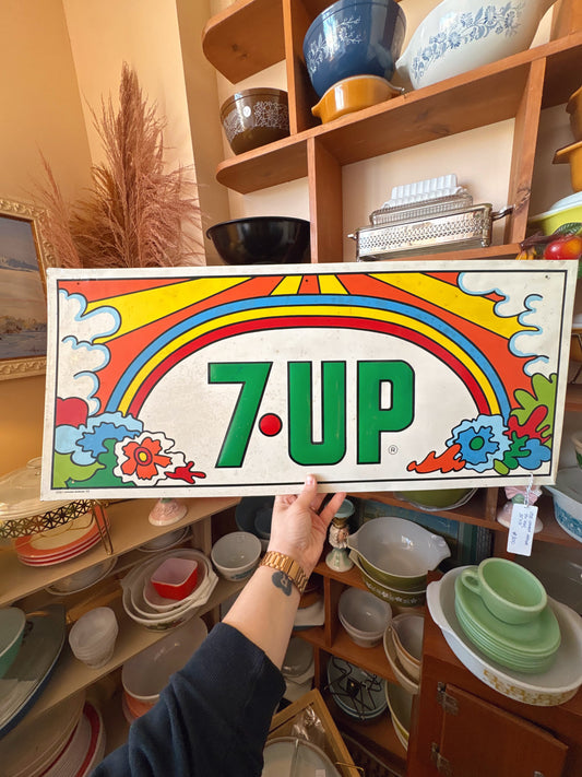 1972 Canada Barker Tin 7 UP sign