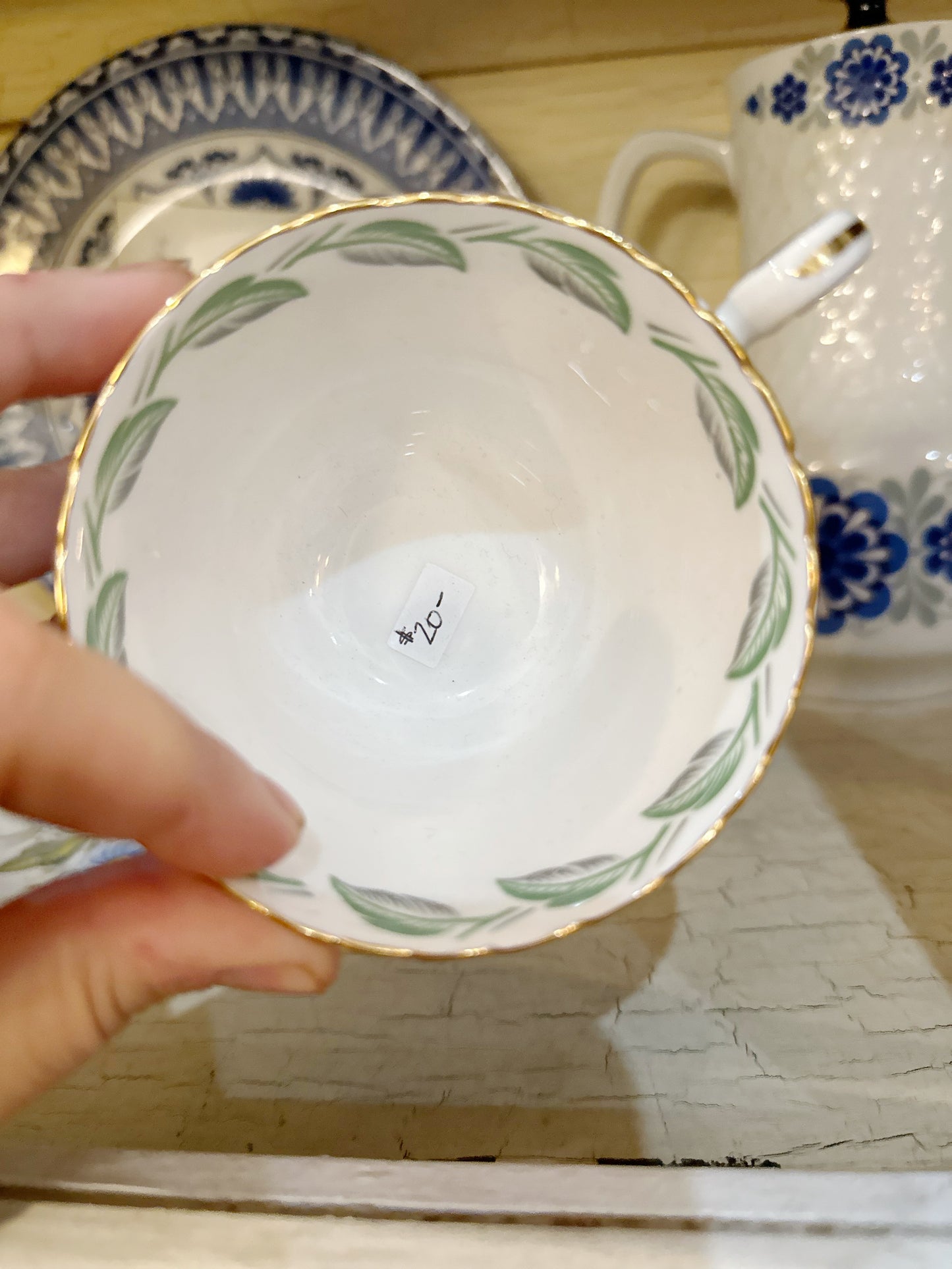 Paragon China tea cup and saucer - blue flowers