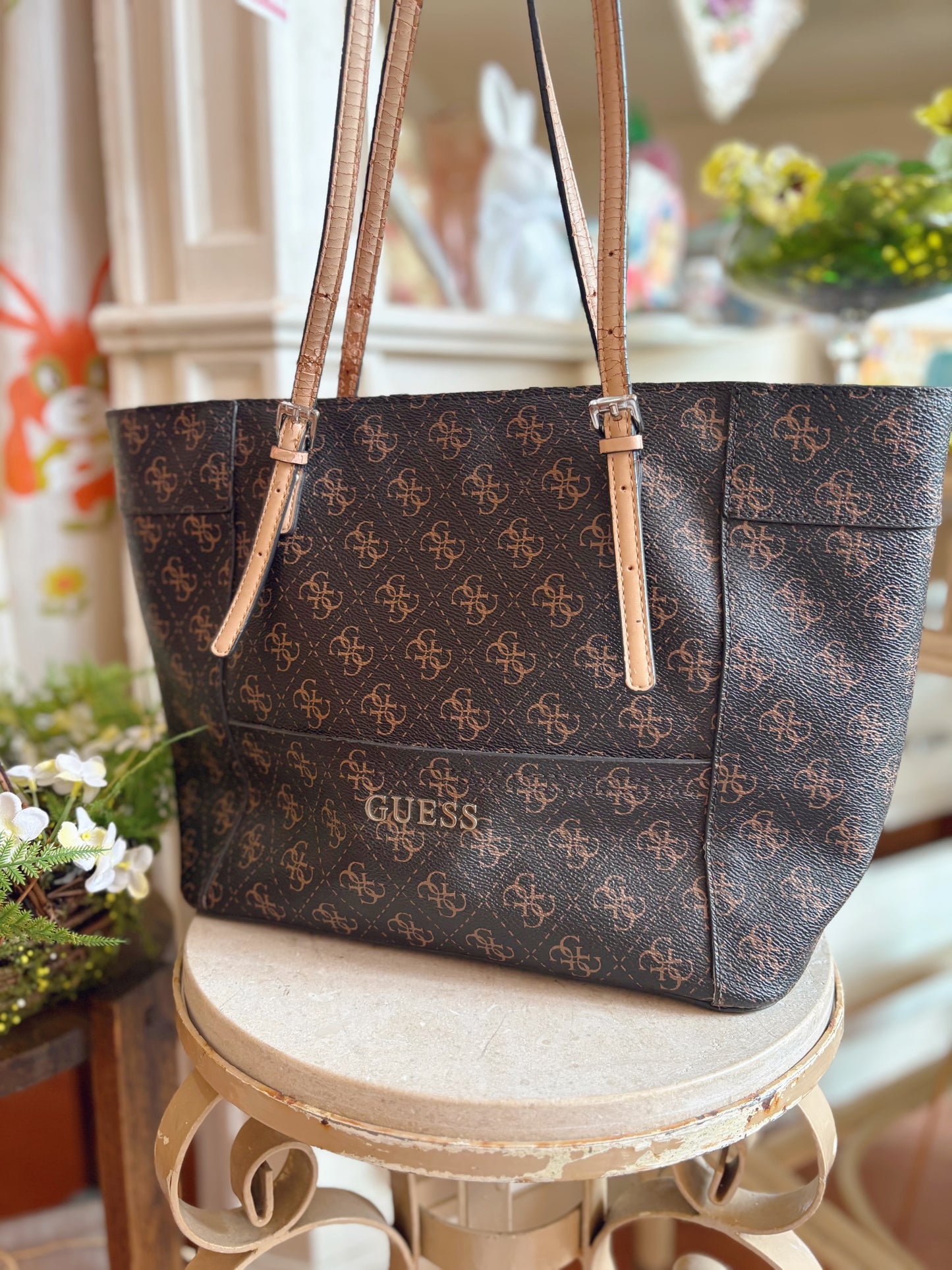 Brown Guess Purse - Quattro G Logo