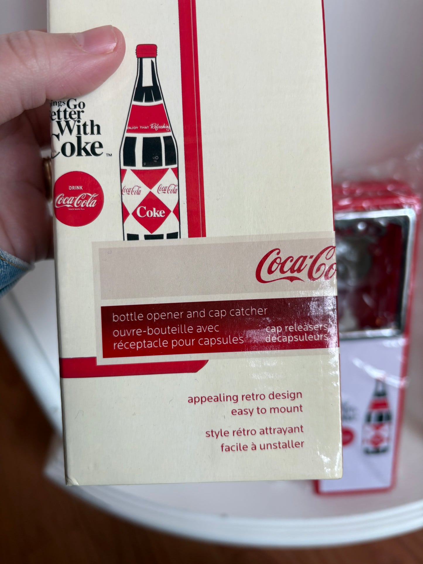 Coca Cola Bottle Opener & Cap Catcher - Retro Design