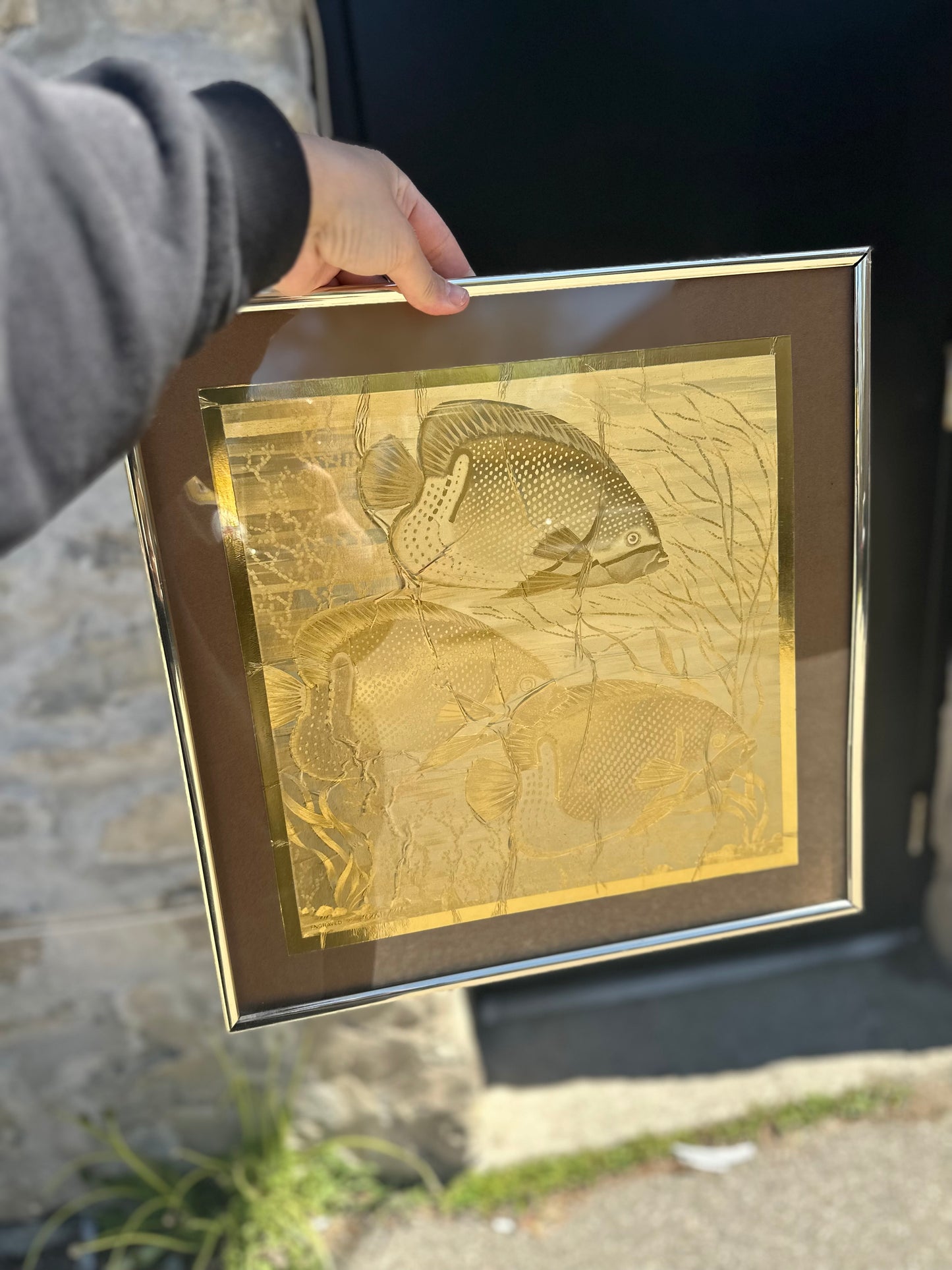 Engraved in France foil art - framed