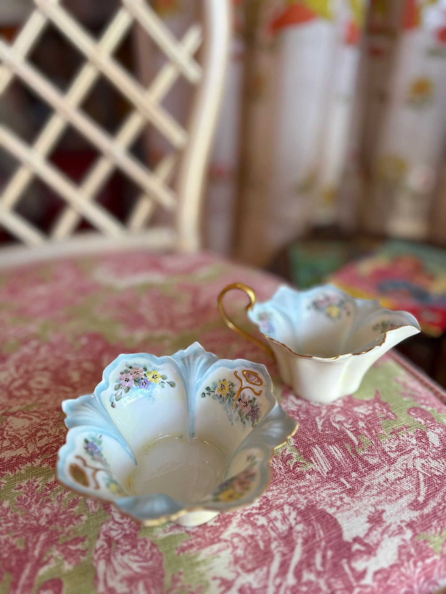 Floral Cream & Sugar Set