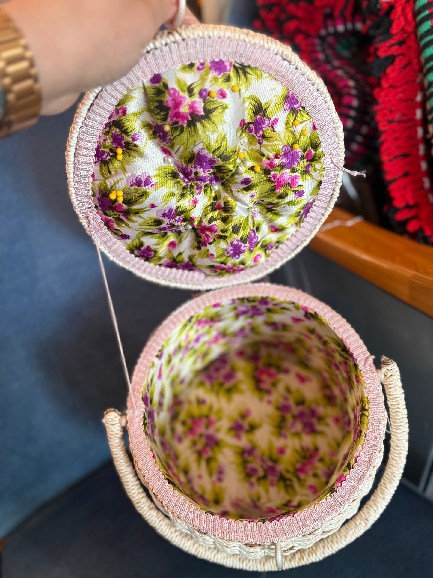 Round Sewing Box - made in Japan
