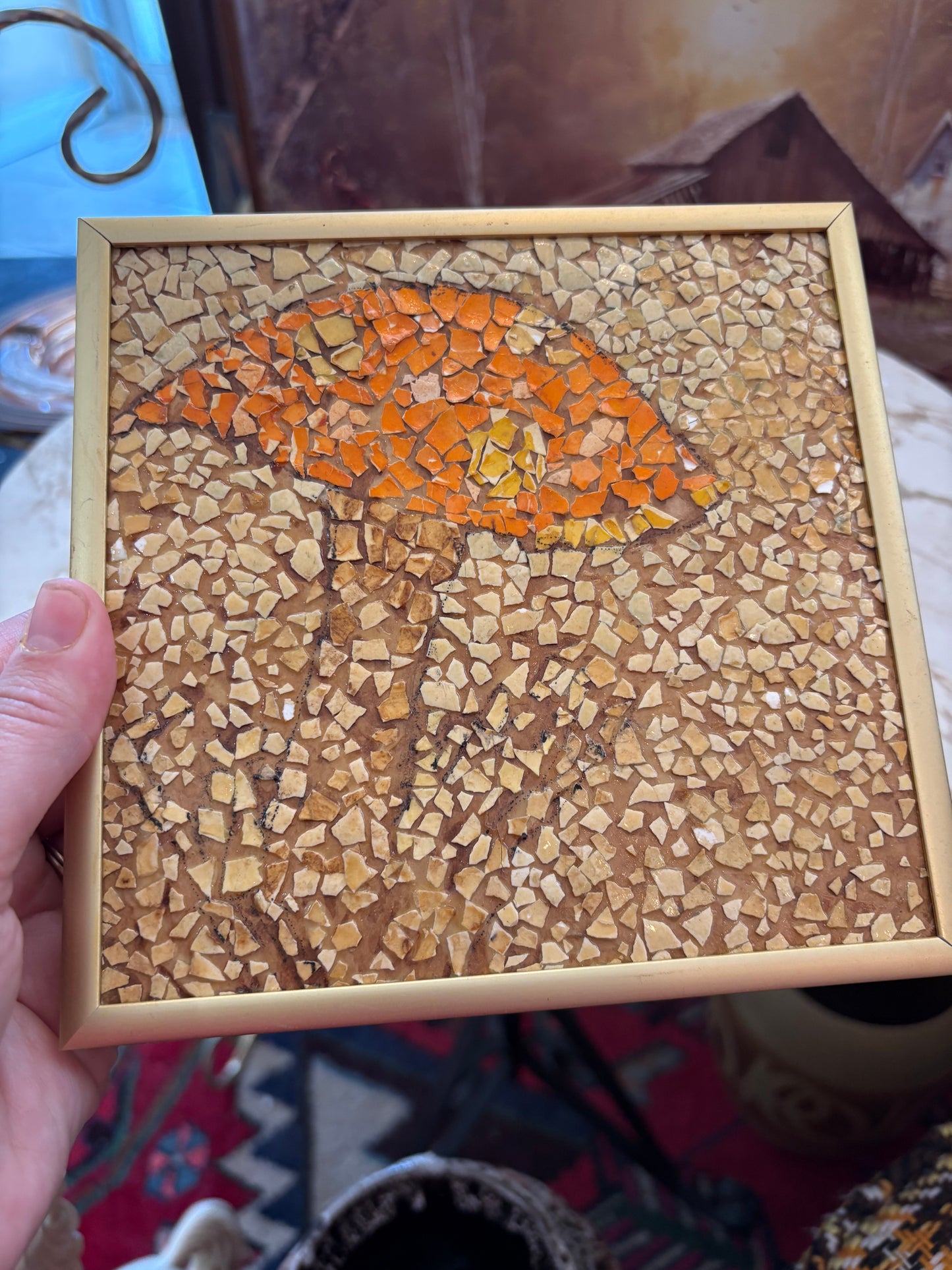 Small mosaic mushroom wall art