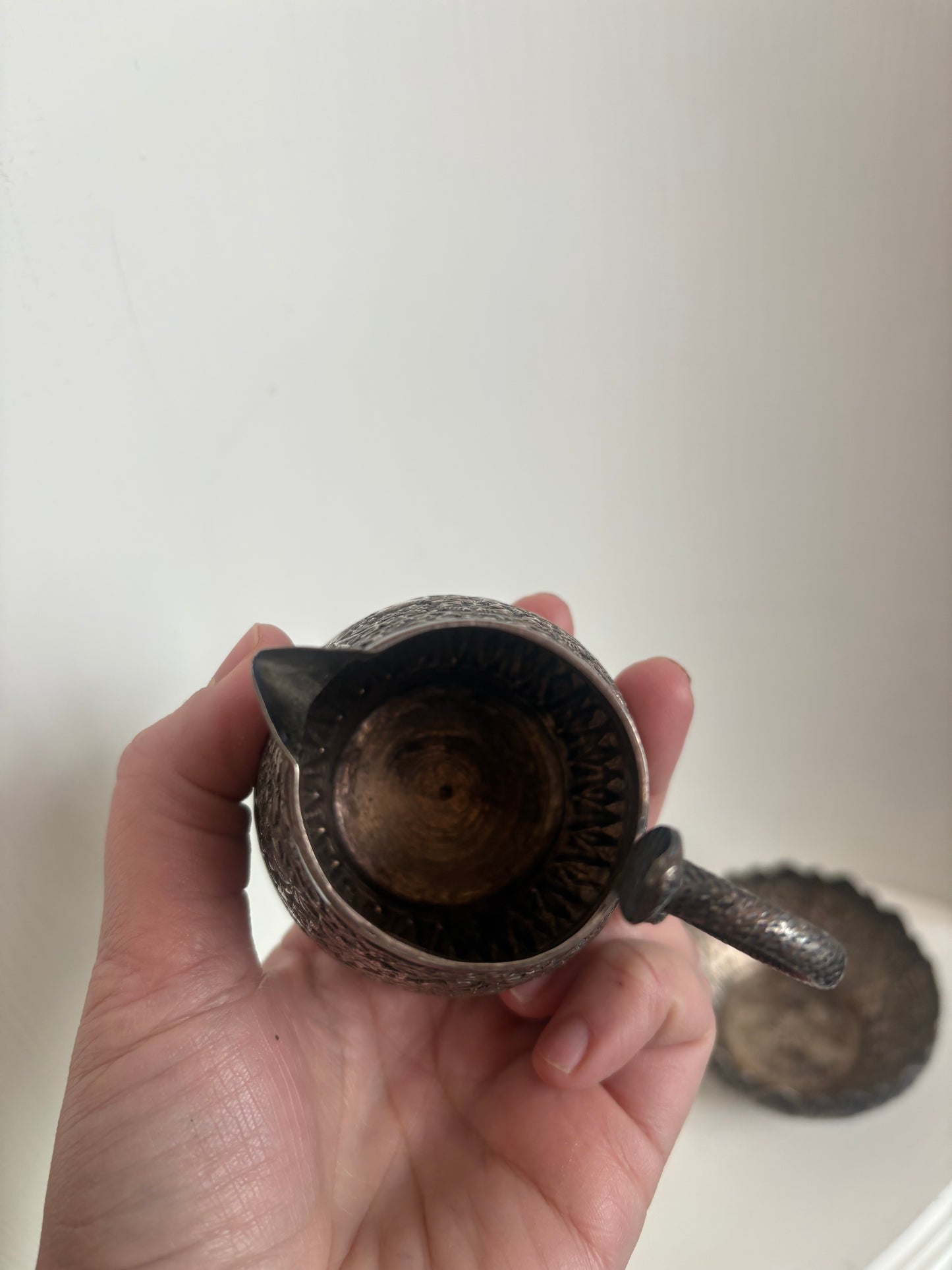 Antique Persian Silver Pitcher and bowl .925 - 19th century