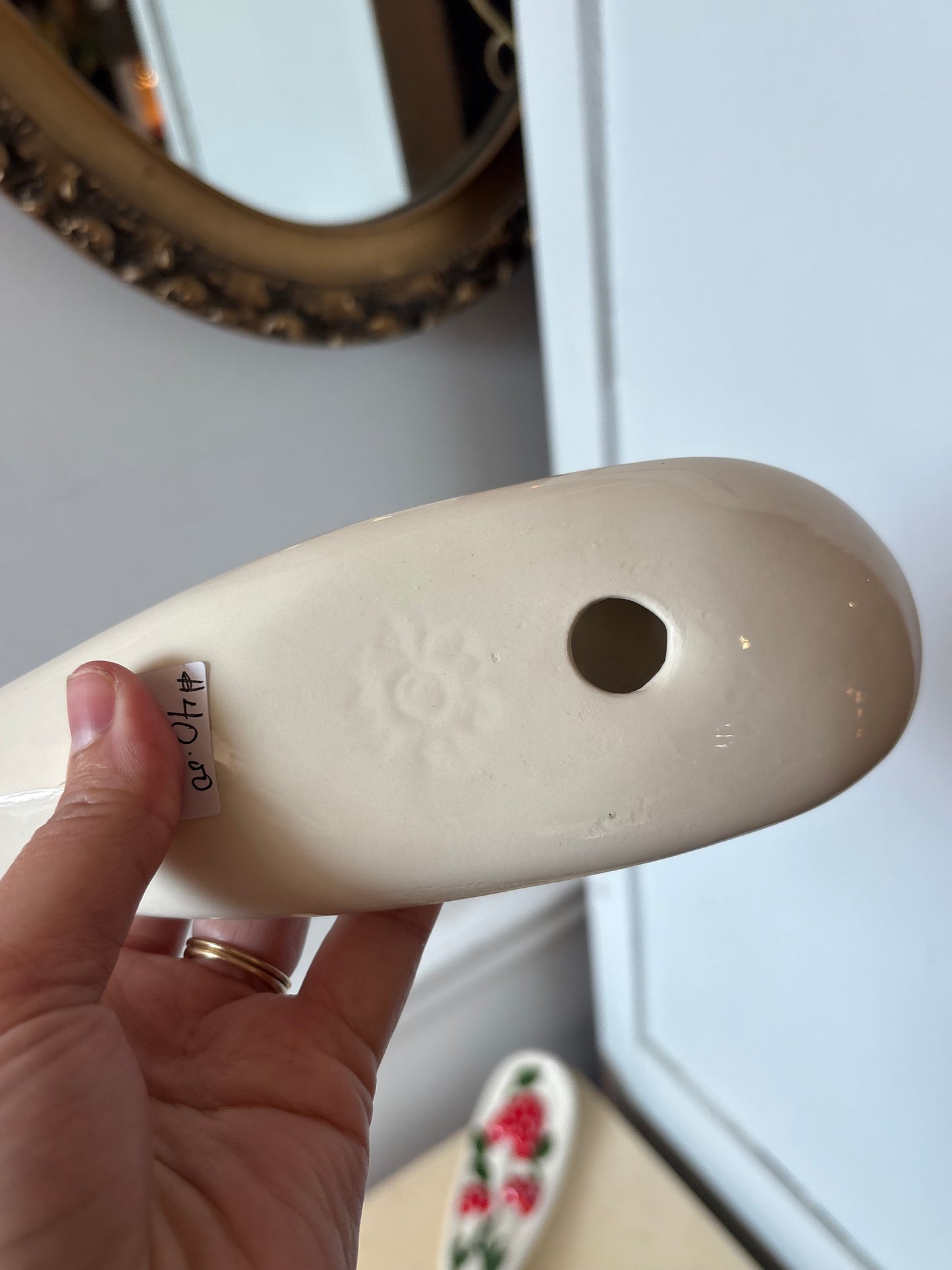 Ceramic wall hanging oversized mushroom spoon & form