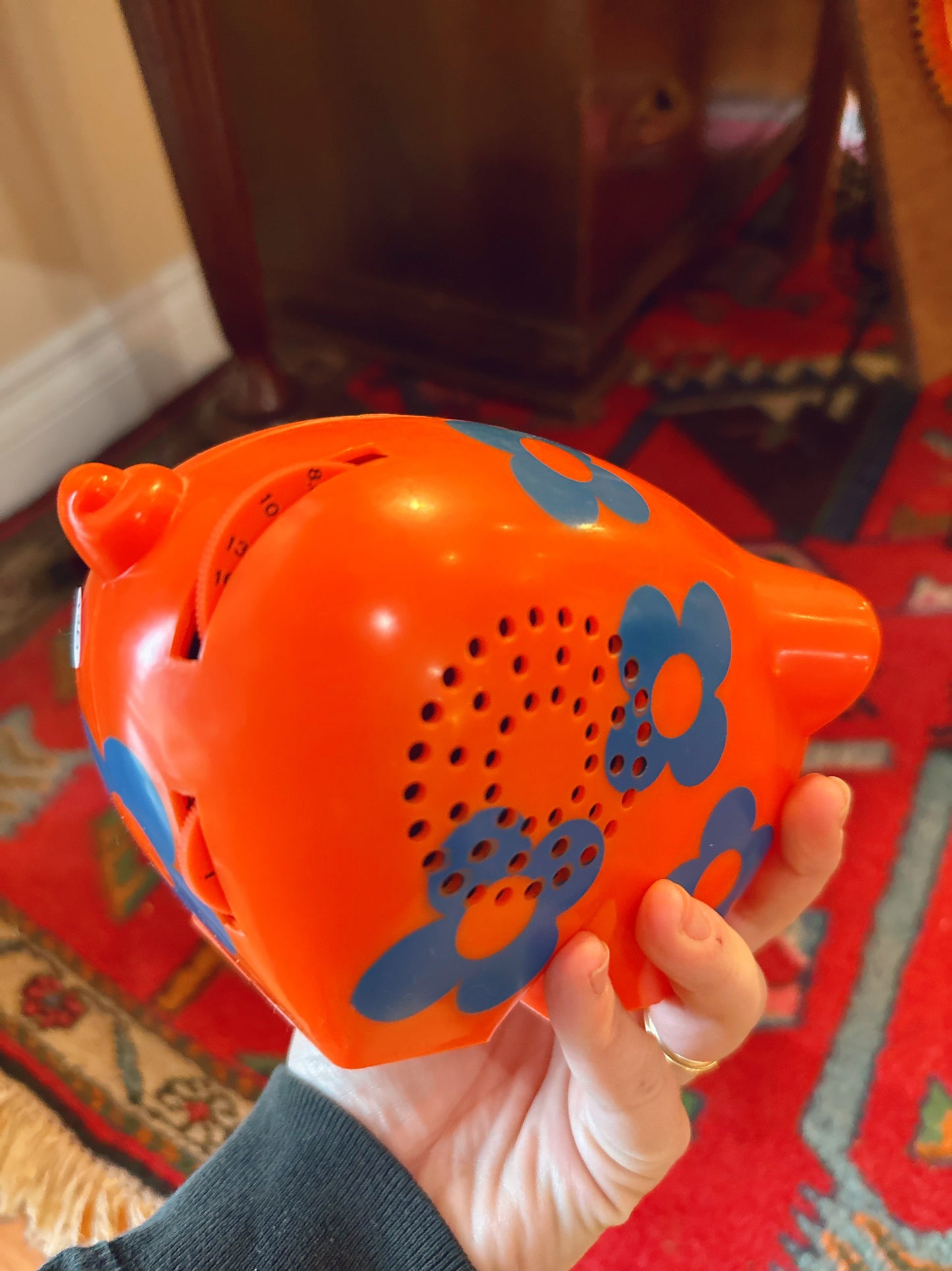 70s Rabobank piggy bank with AM radio