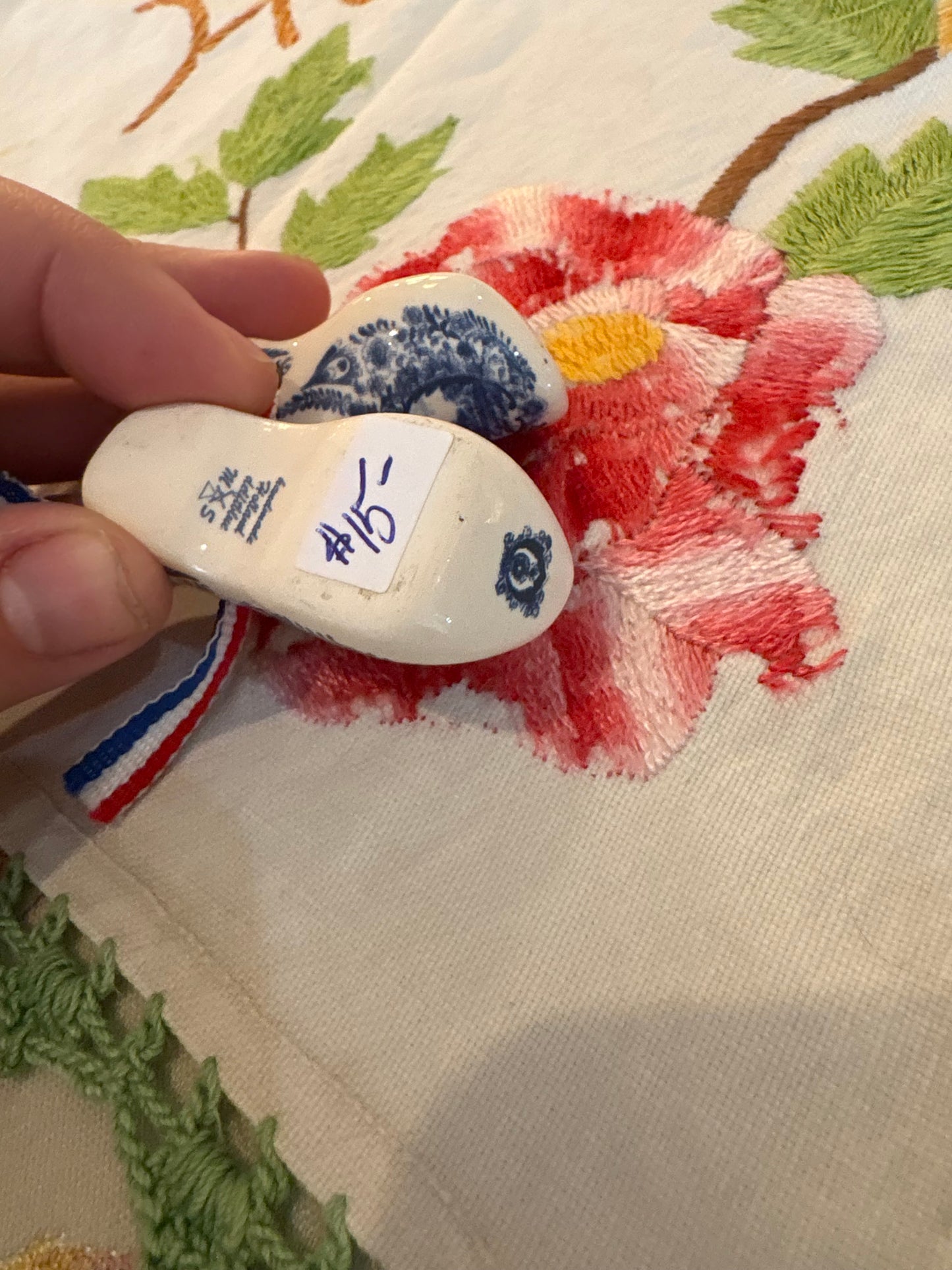 Handmade Holland Delft blue  miniature clogs
