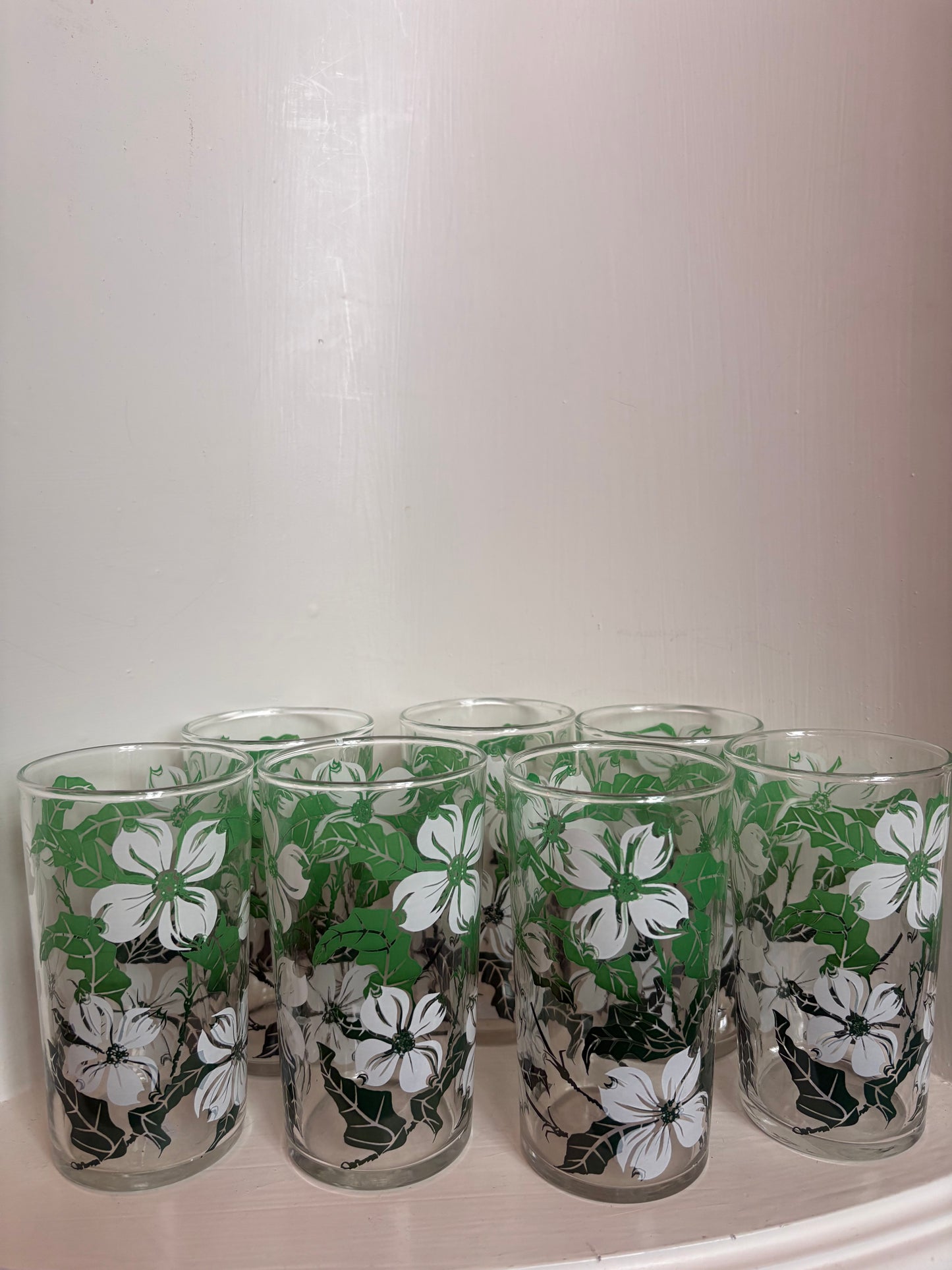 White Floral Juice Cups
