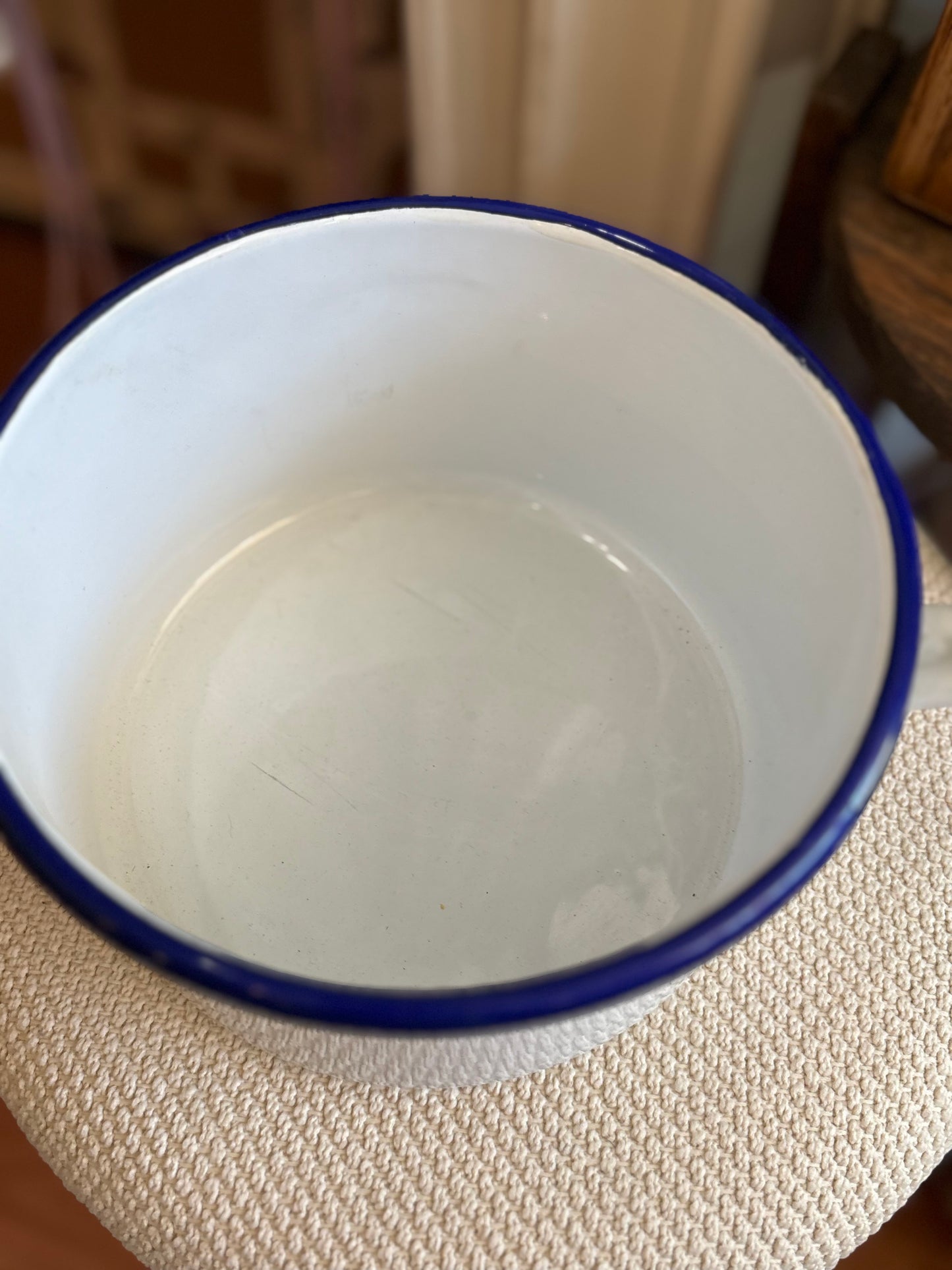 Small Handled Enamelware Pot - made in Yugoslavia