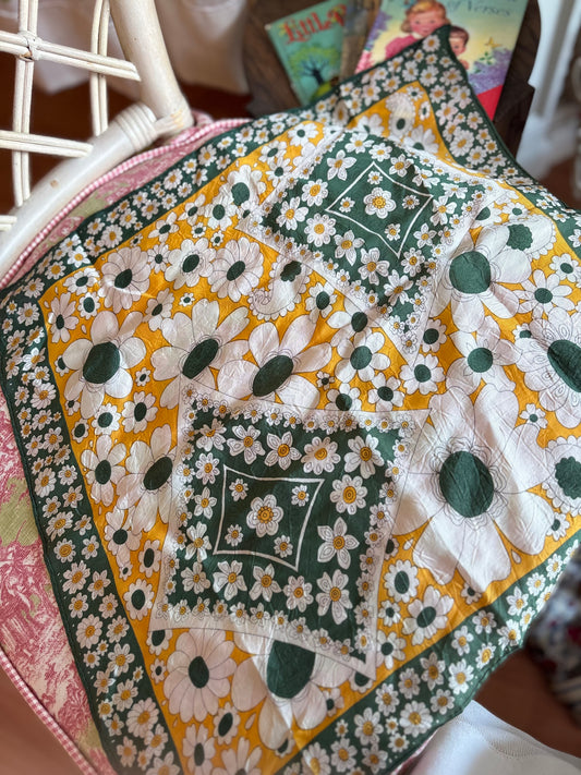 Silky Scarf #2- retro flowers