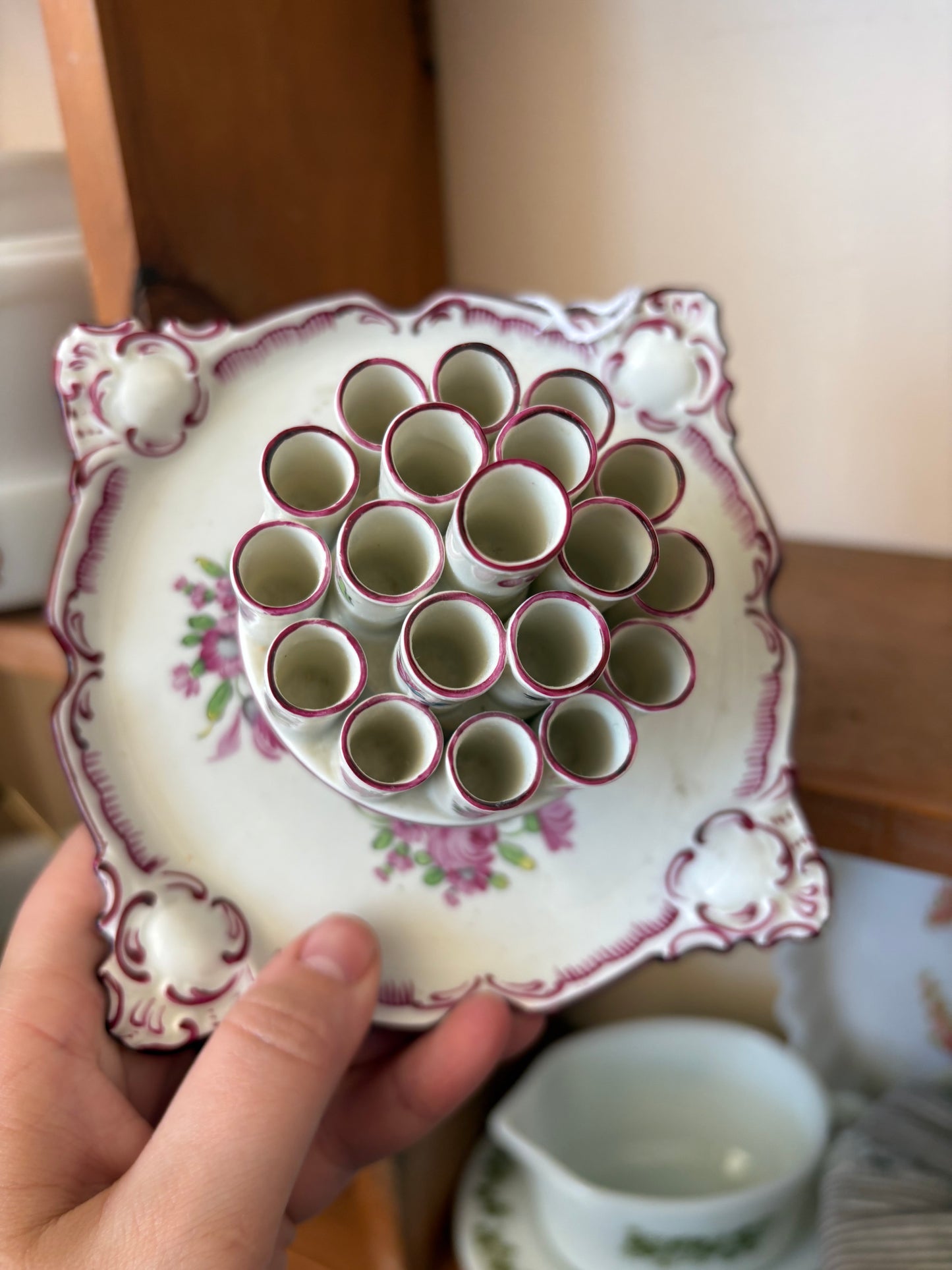 Dresden Hand Painted Cigarette Holder - Mid Century