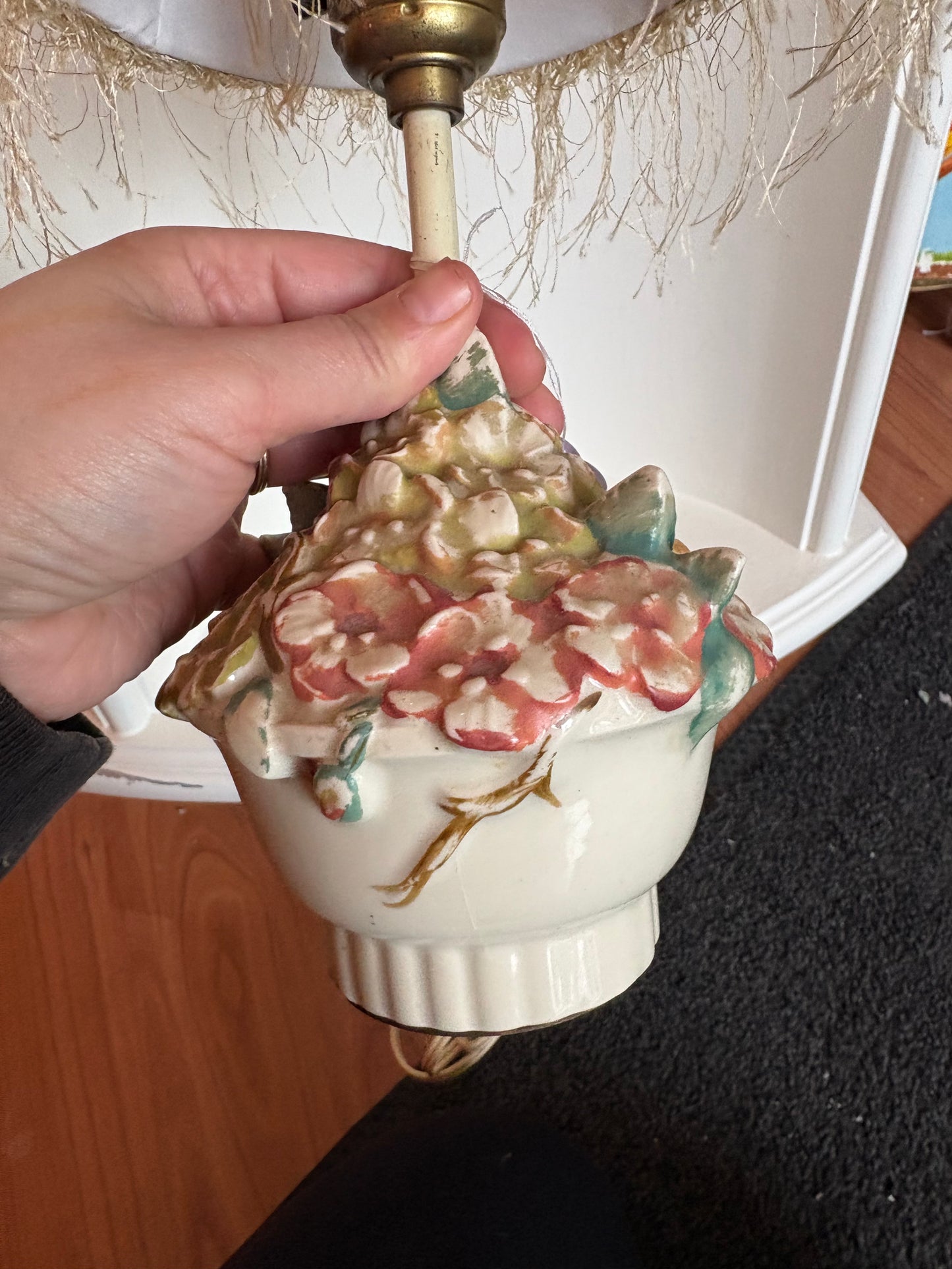 1950s Hand Painted Johnson Lazare Lamp