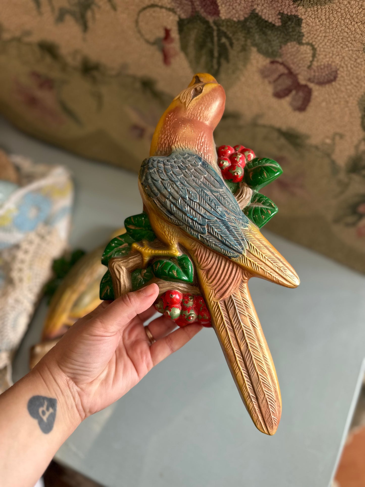 Chalkware parrots