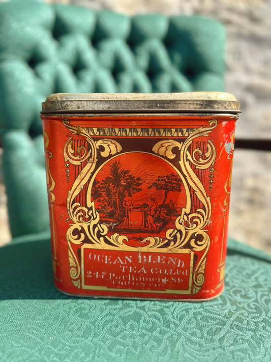 Early 1900s Ocean Blend Tea Company Tea Tin