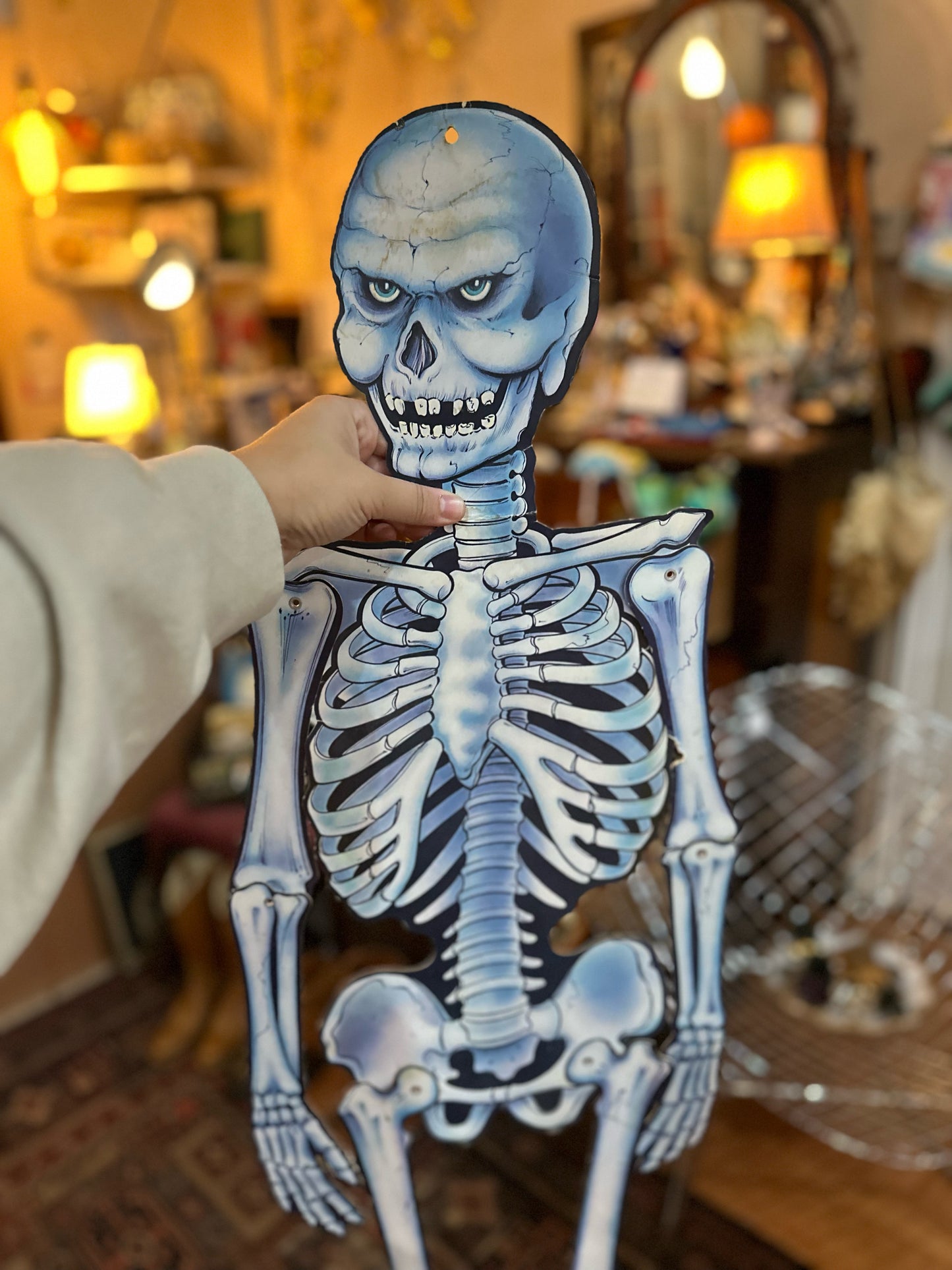 Vintage Skeleton Halloween cutout with moving joints - a couple tears