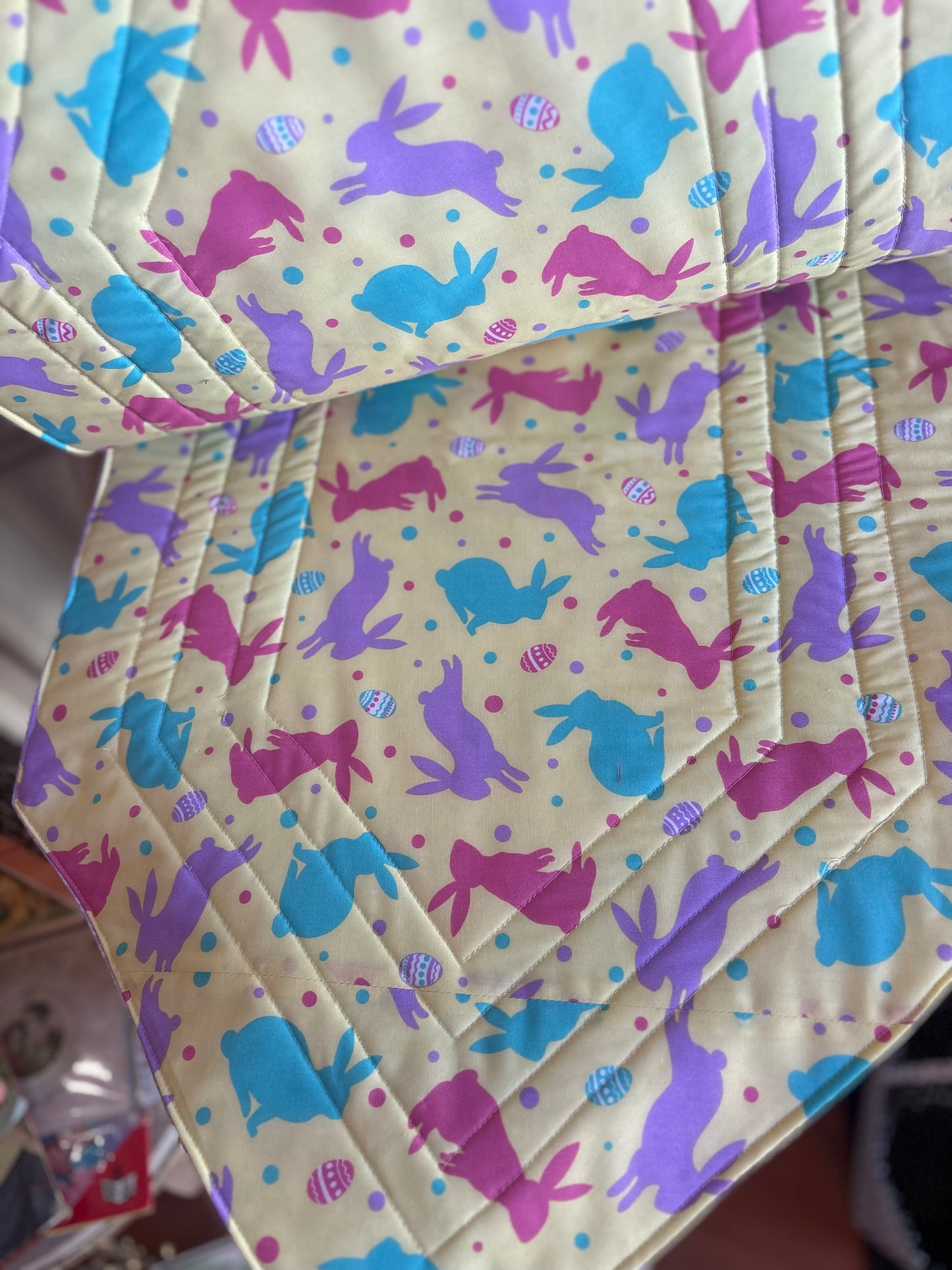 Purple, Green & yellow Double Sided Easter Runner - Handmade by Nana