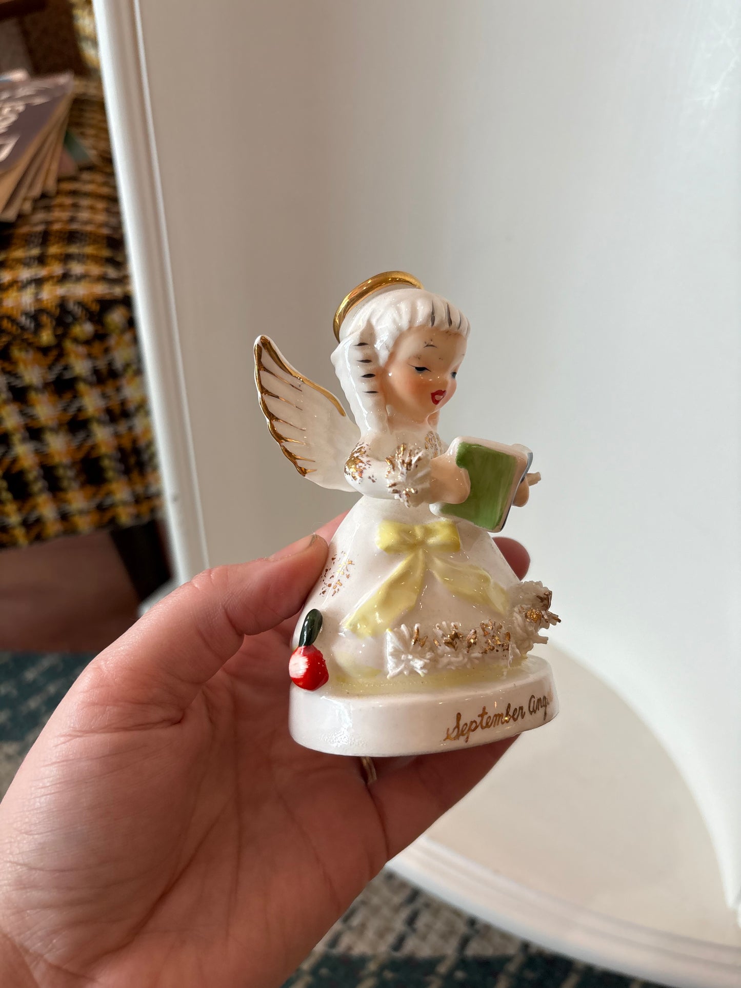 Napco Giftcraft September Birthday Girl Angel - made in Japan