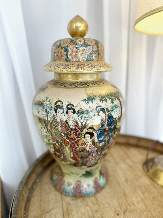 Satsuma Ginger Jar - hand painted