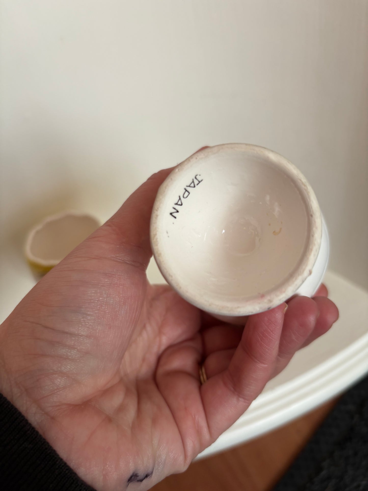 Rooster Egg Cups - marked Japan