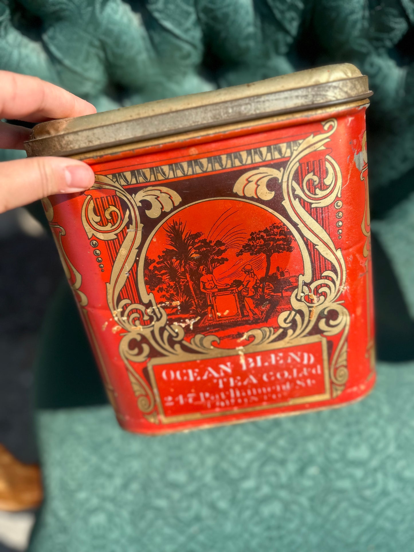 Early 1900s Ocean Blend Tea Company Tea Tin