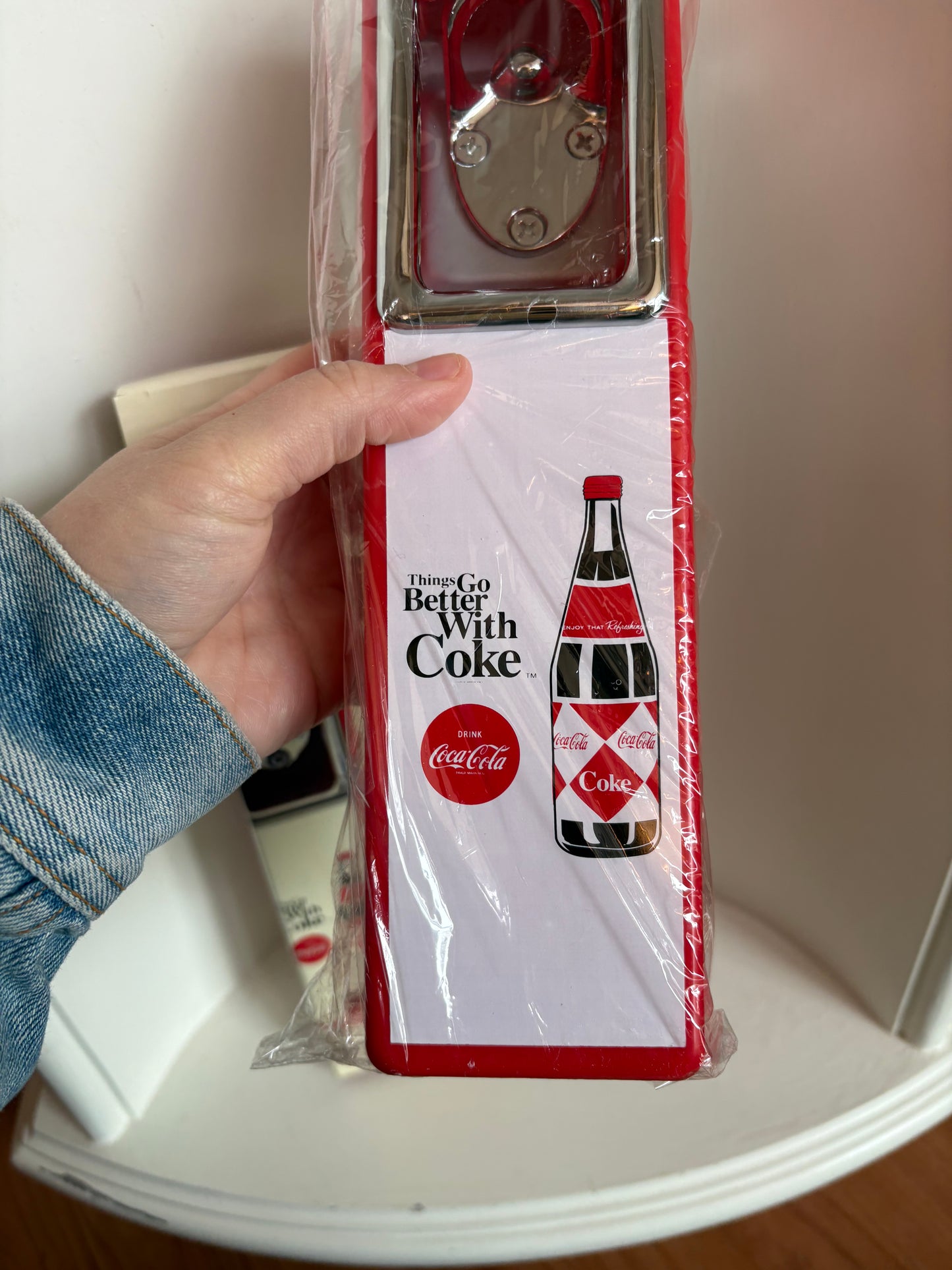 Coca Cola Bottle Opener & Cap Catcher - Retro Design