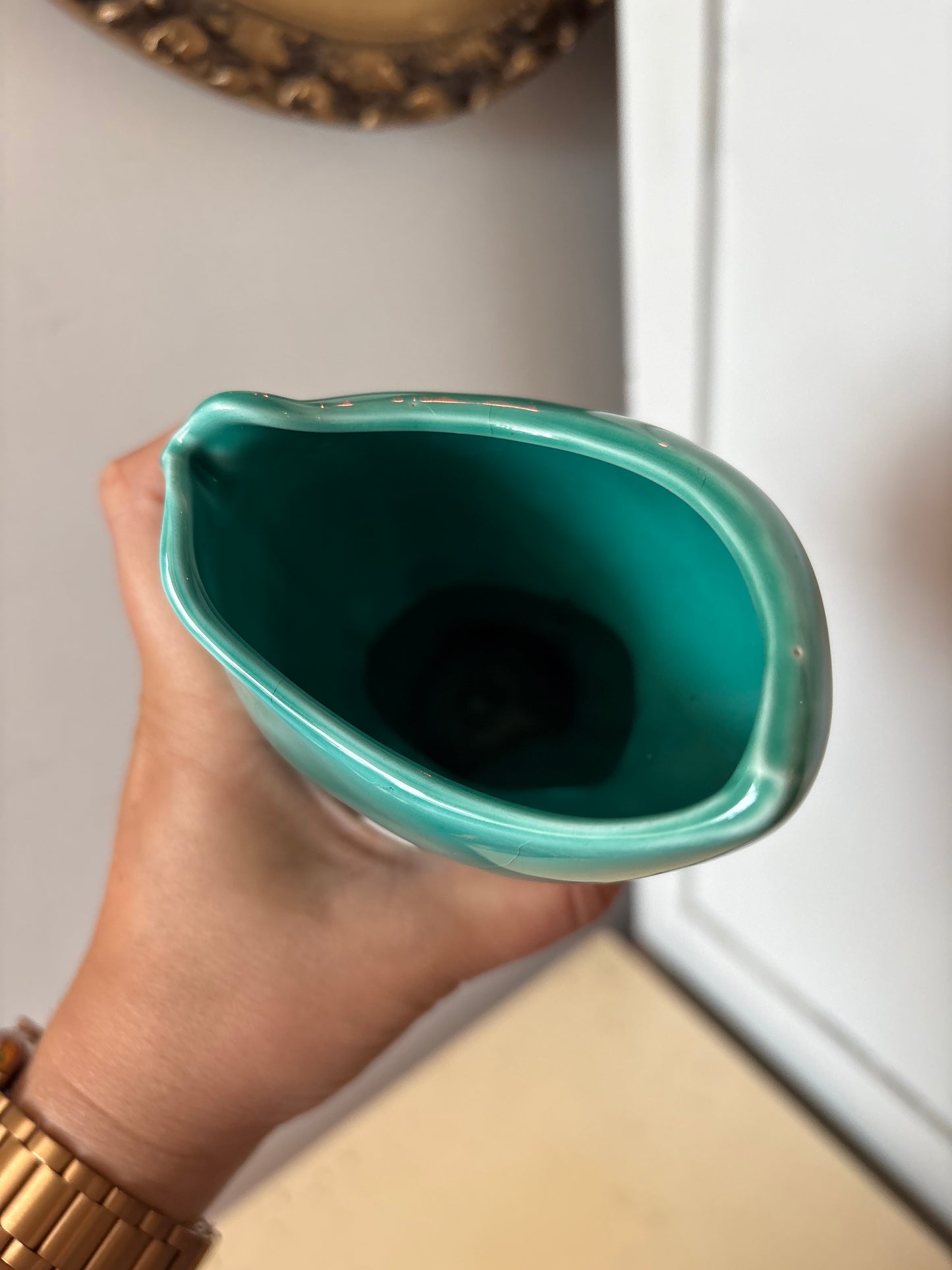 Rose pottery vase - made in Japan