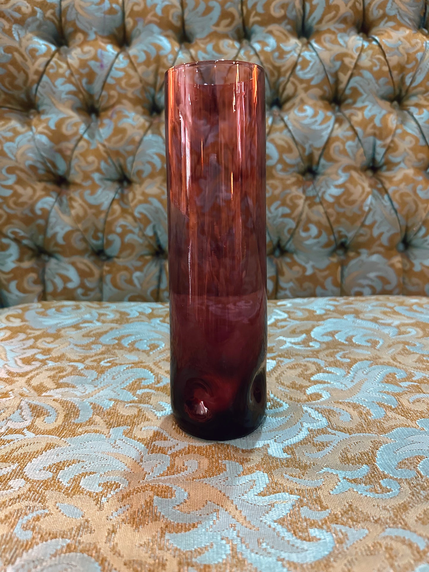 Mid Century Modern purple art glass vase