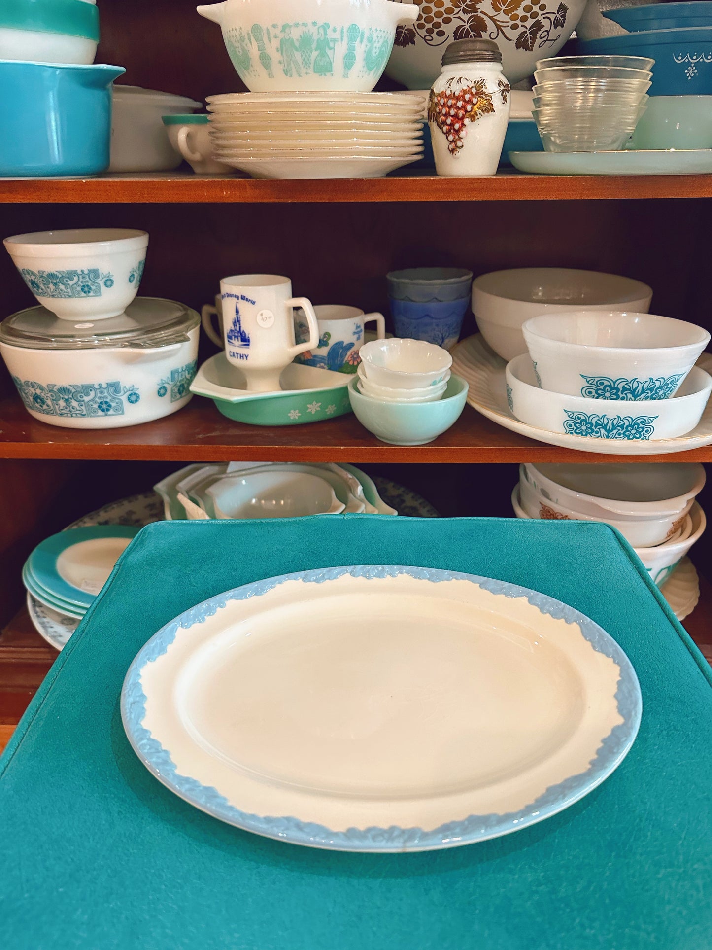 Blue & White English Oak Platter