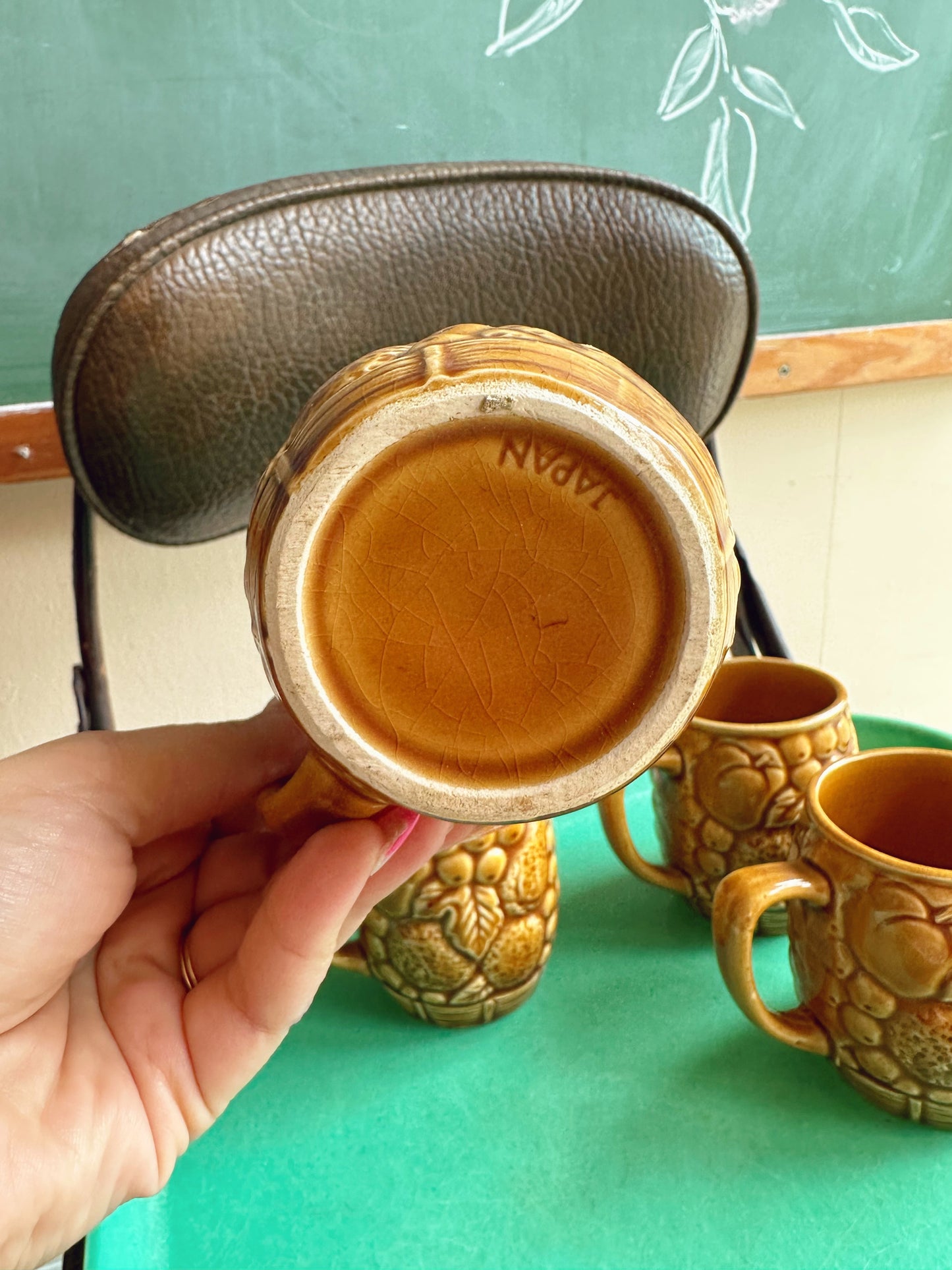 Set of 4 Ceramic Fruit mugs - made in Japan