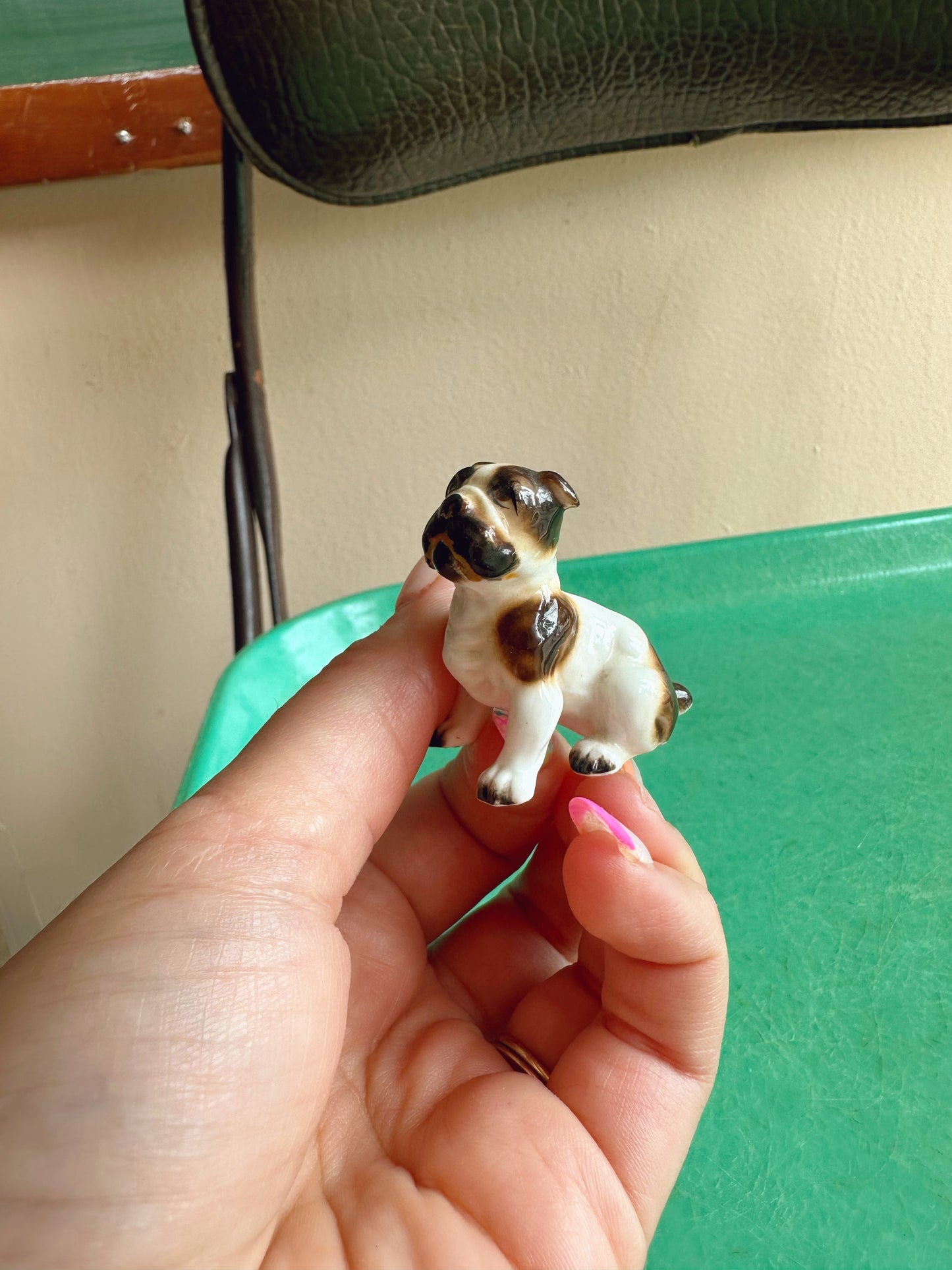 Miniature ceramic dog figure #1