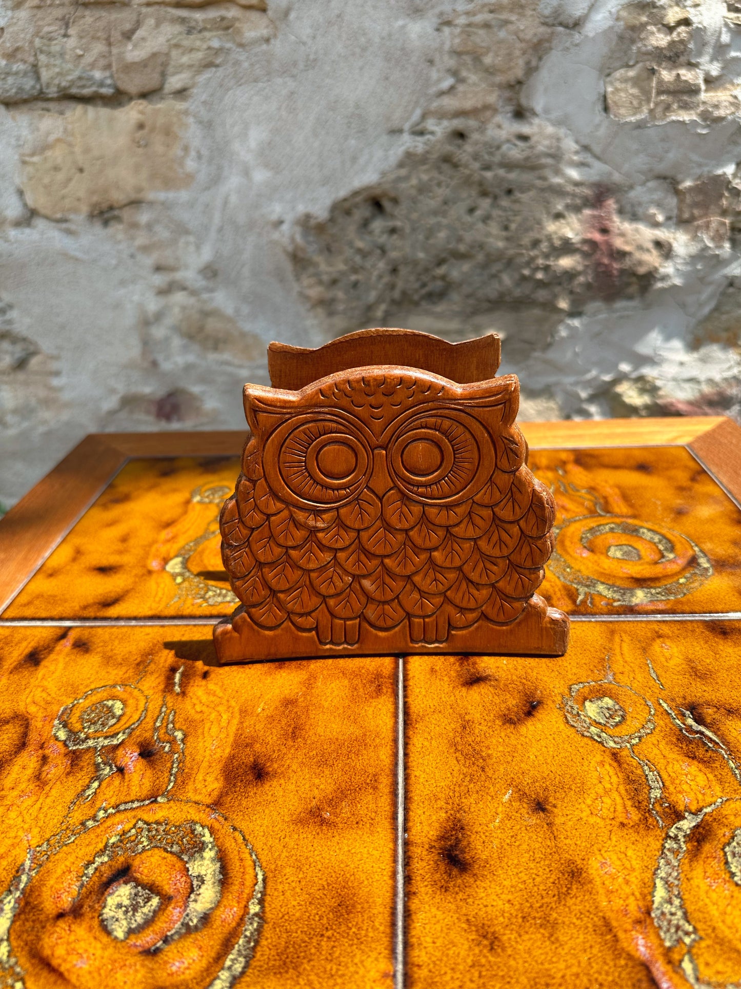 Wooden Owl Napkin holder