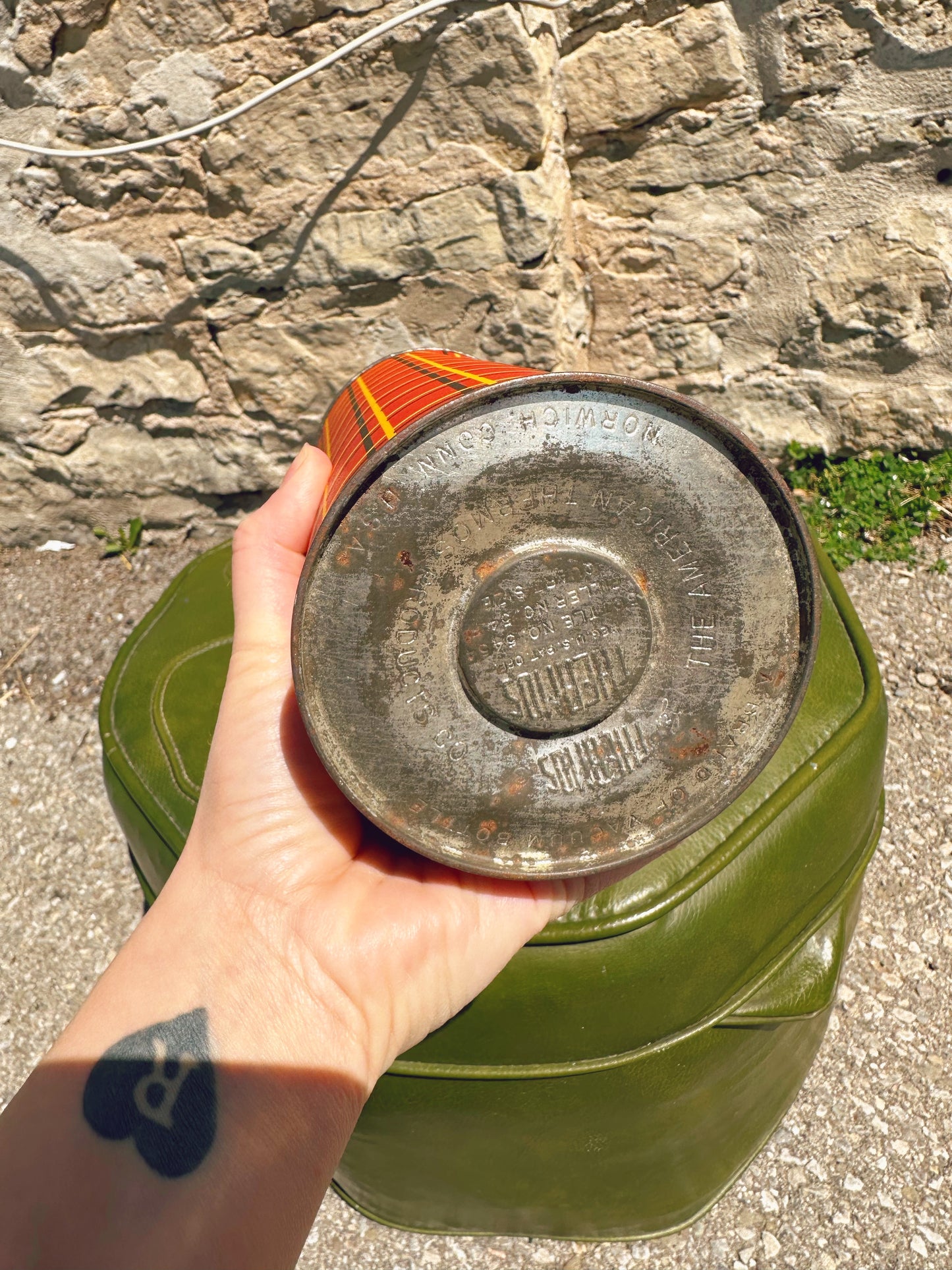 Red Vintage Thermos canteen - missing mug lid