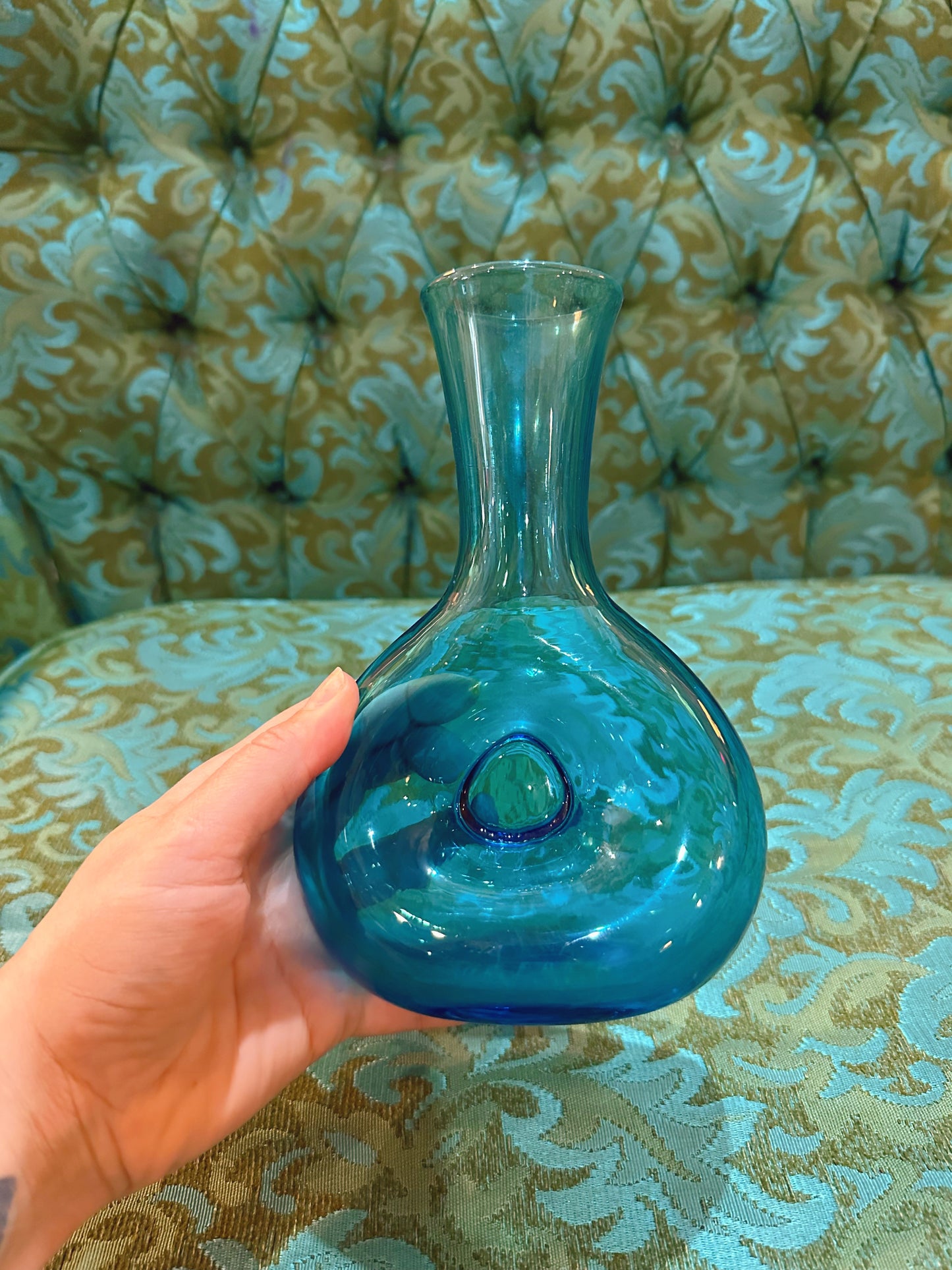 Blue glass vase