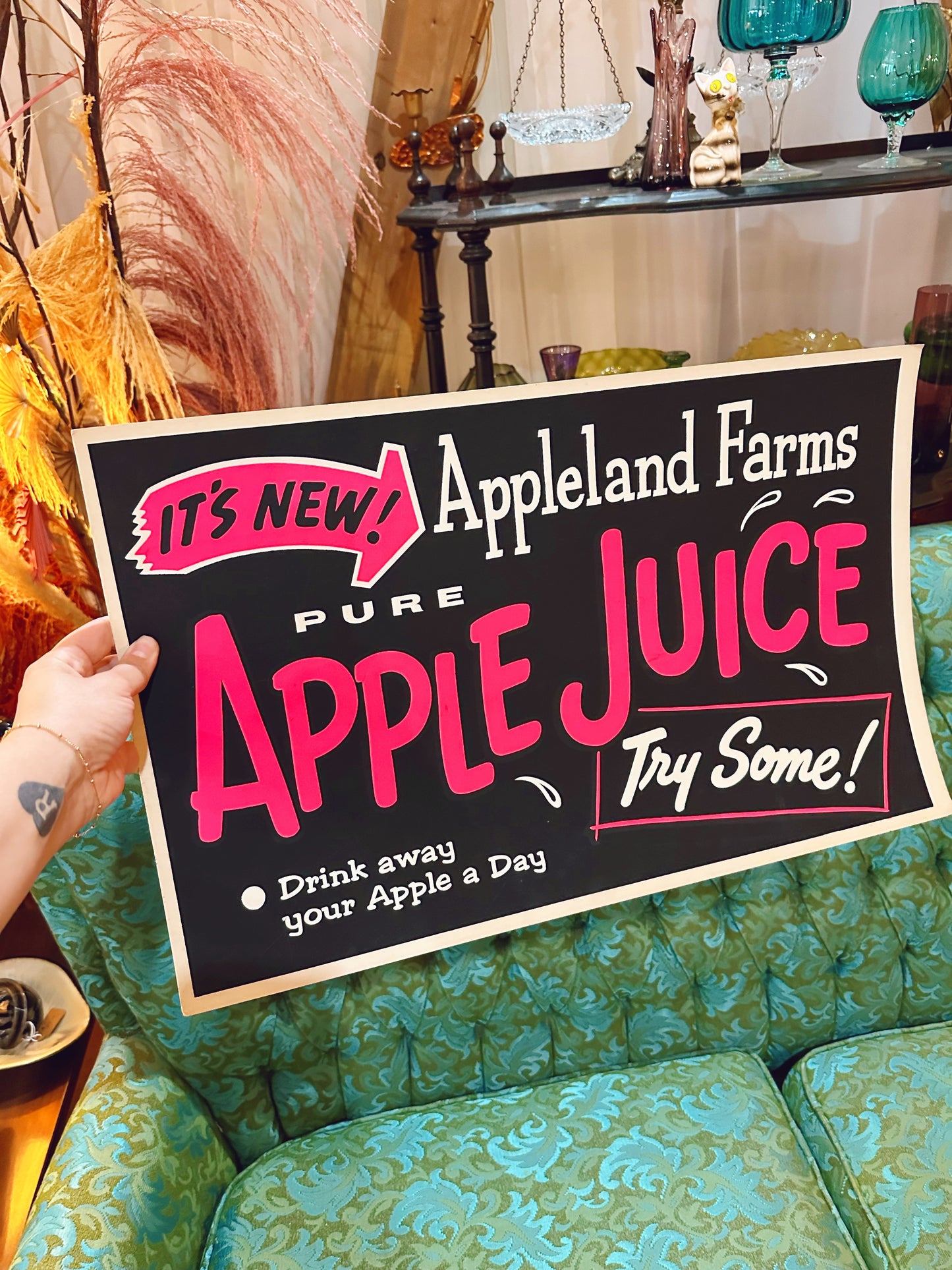 60s/70s Appleland Farms apple juice sign