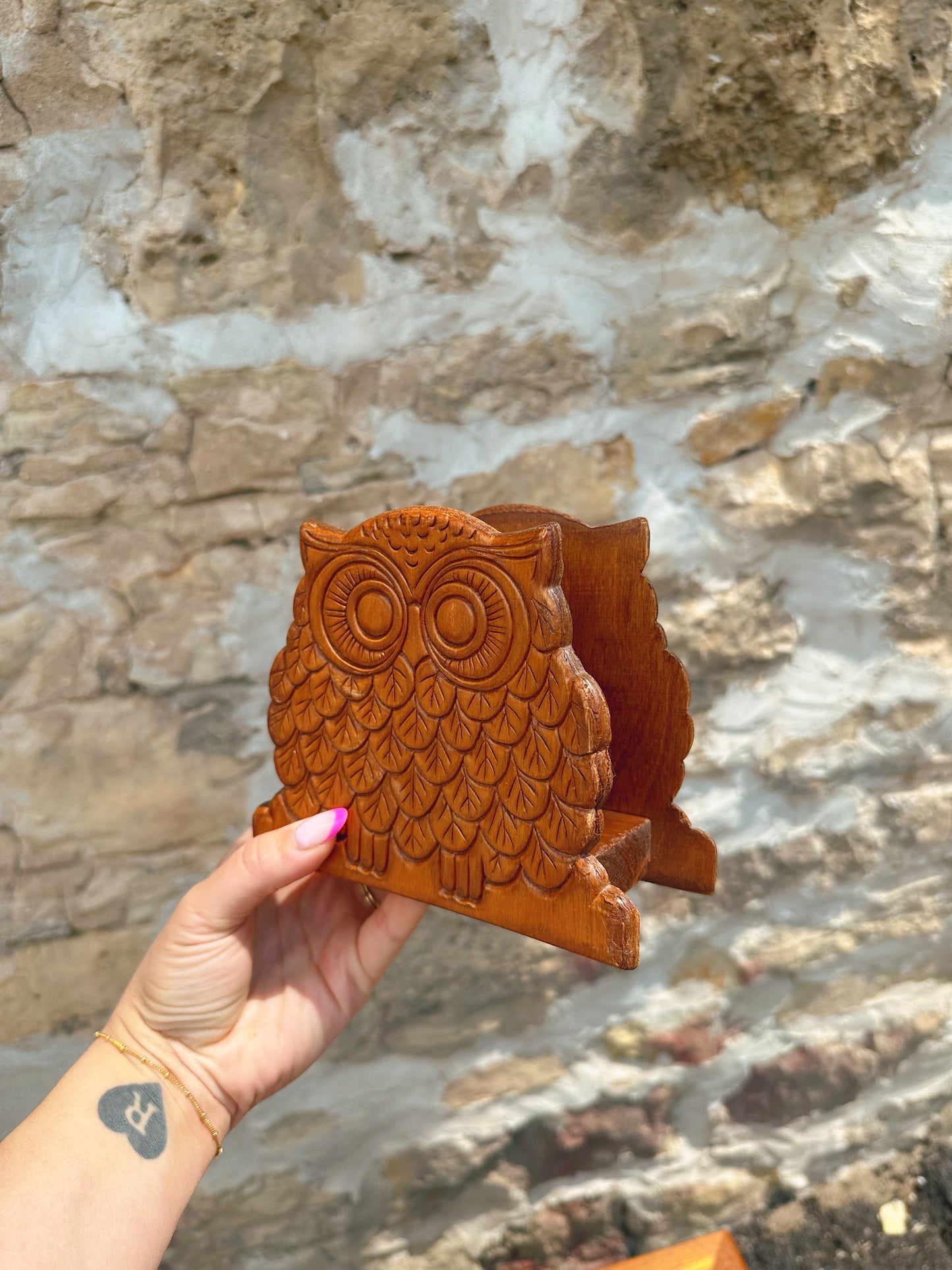 Wooden Owl Napkin holder