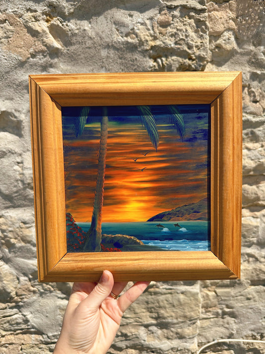 Tropical Painted Tile - Framed