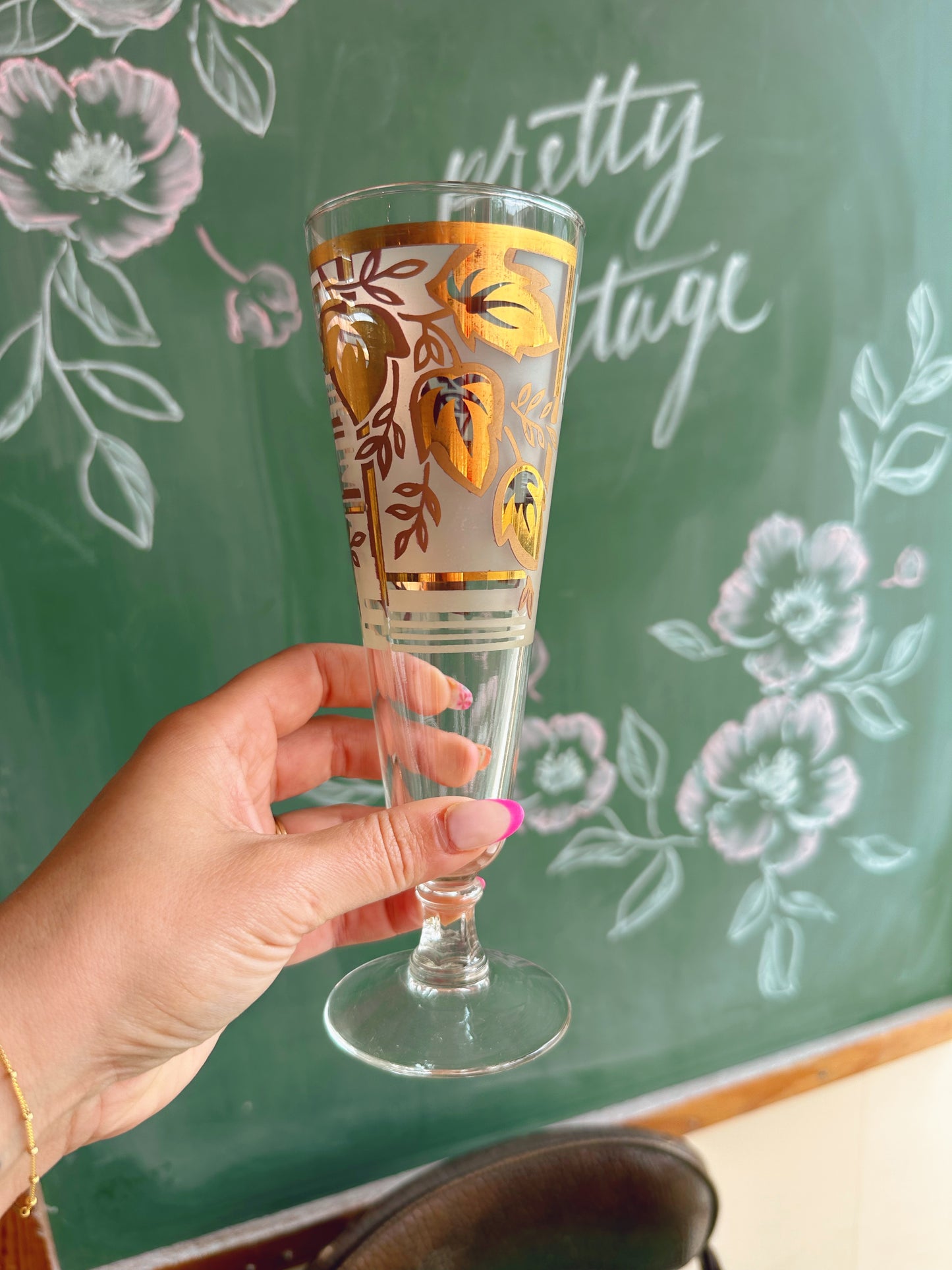 Set of 6 1950s champagne flutes