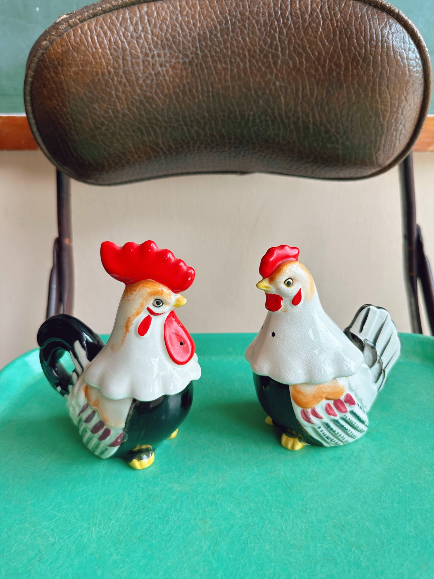 Rooster Salt & Pepper Shakers/ cream & sugar